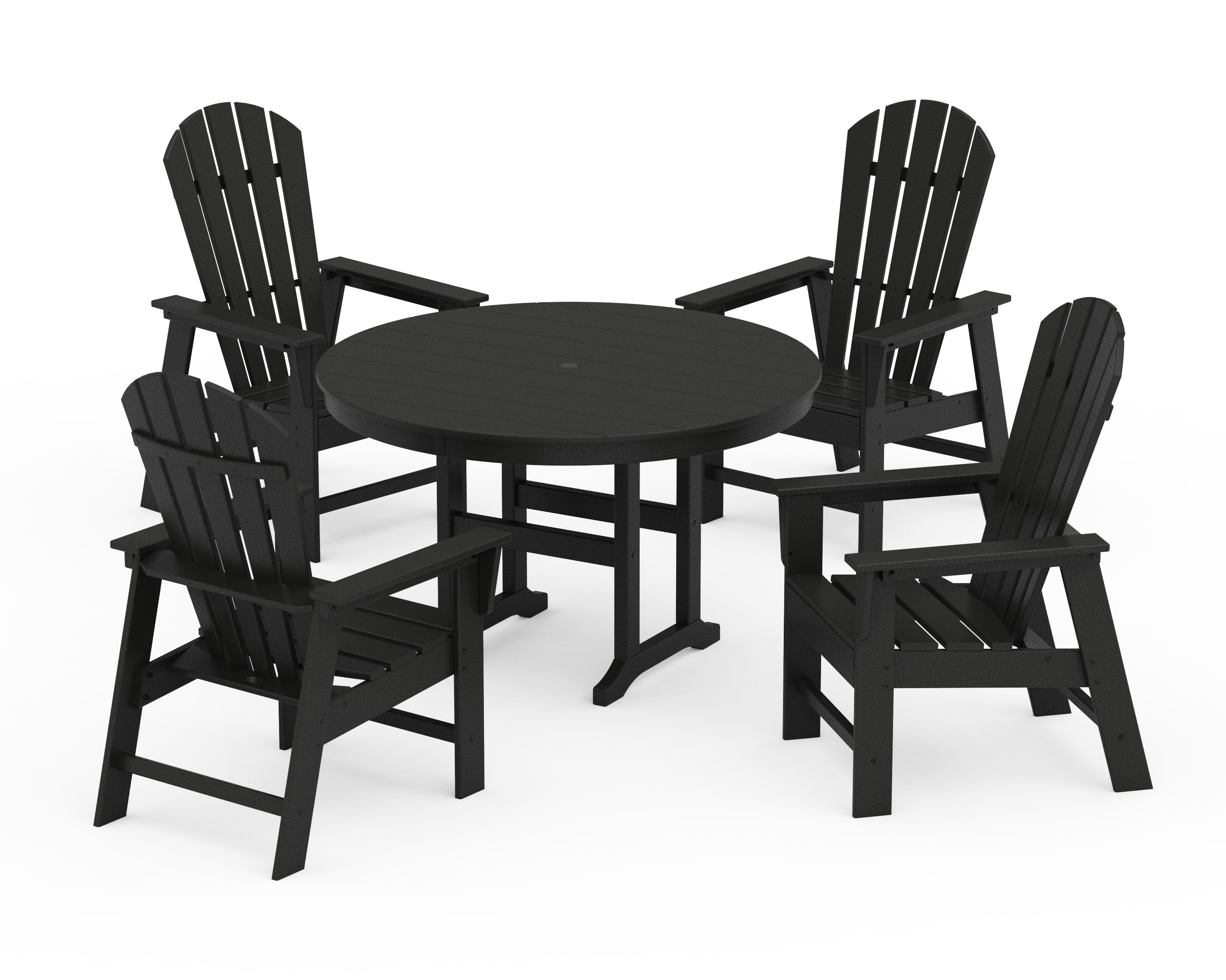 South Beach 5-Piece Round Farmhouse Dining Set in Black