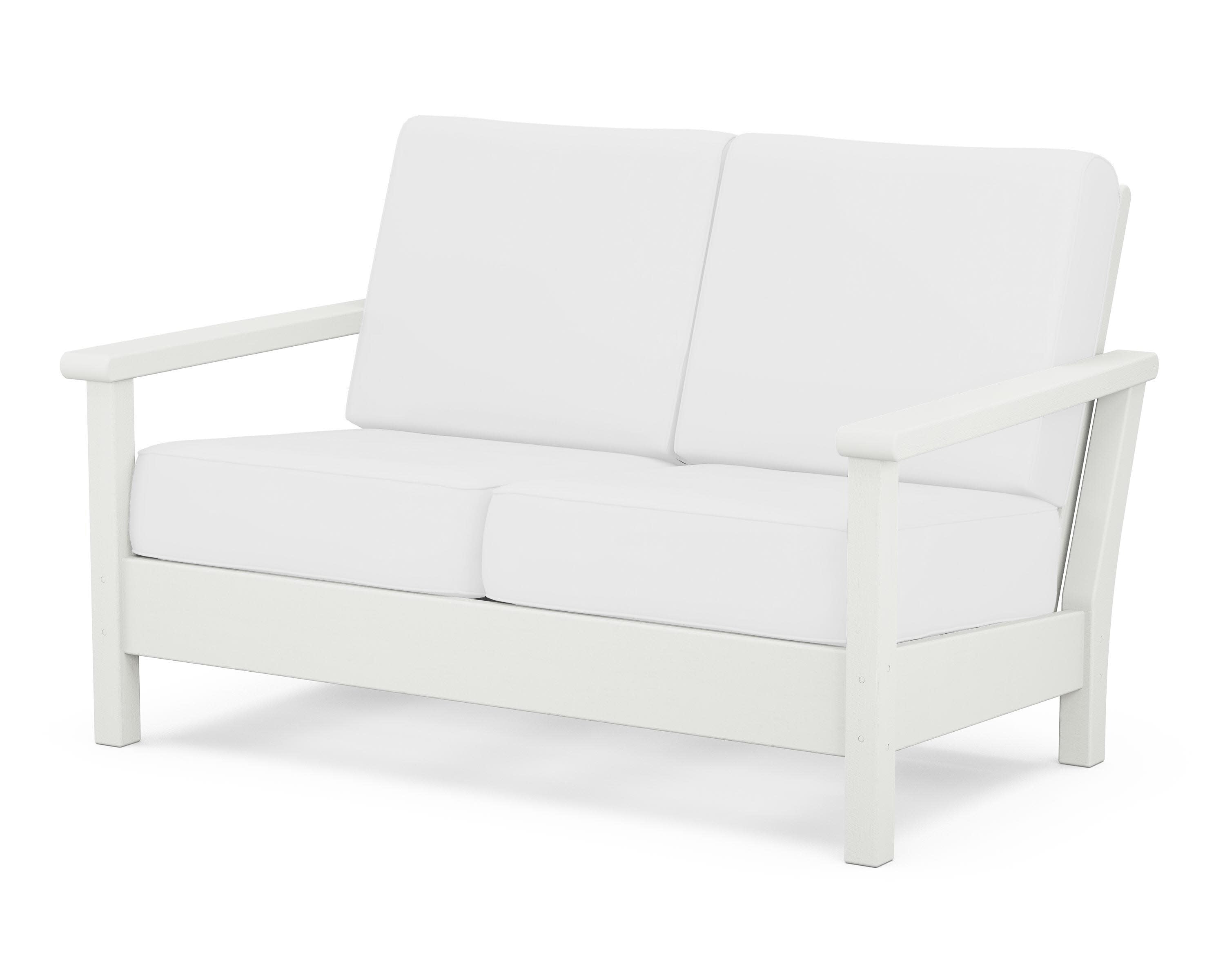 Harbour Deep Seating Loveseat in Vintage White / Natural