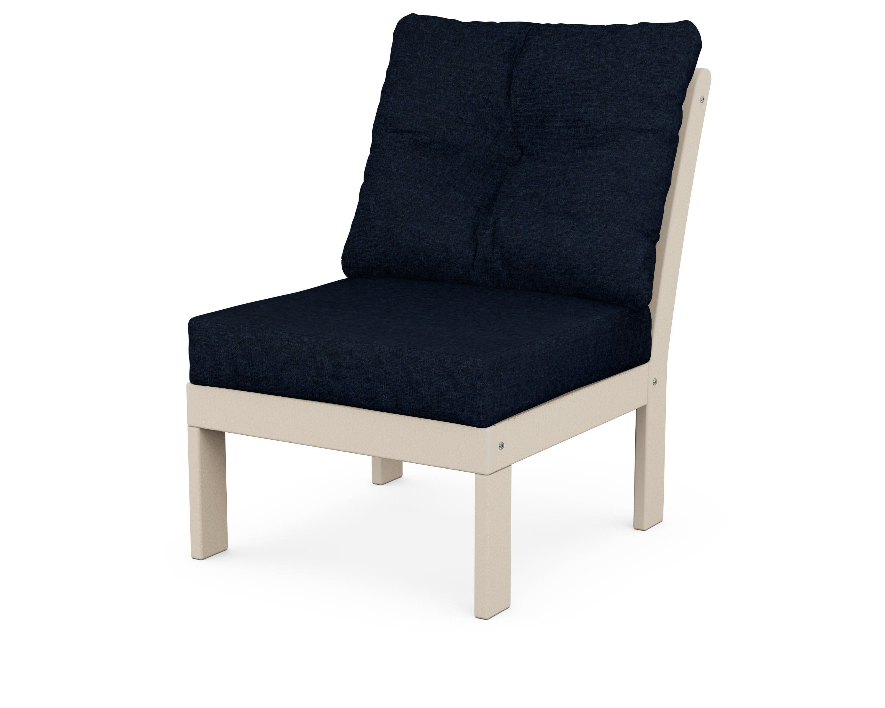 Vineyard Modular Armless Chair in Sand / Marine Indigo