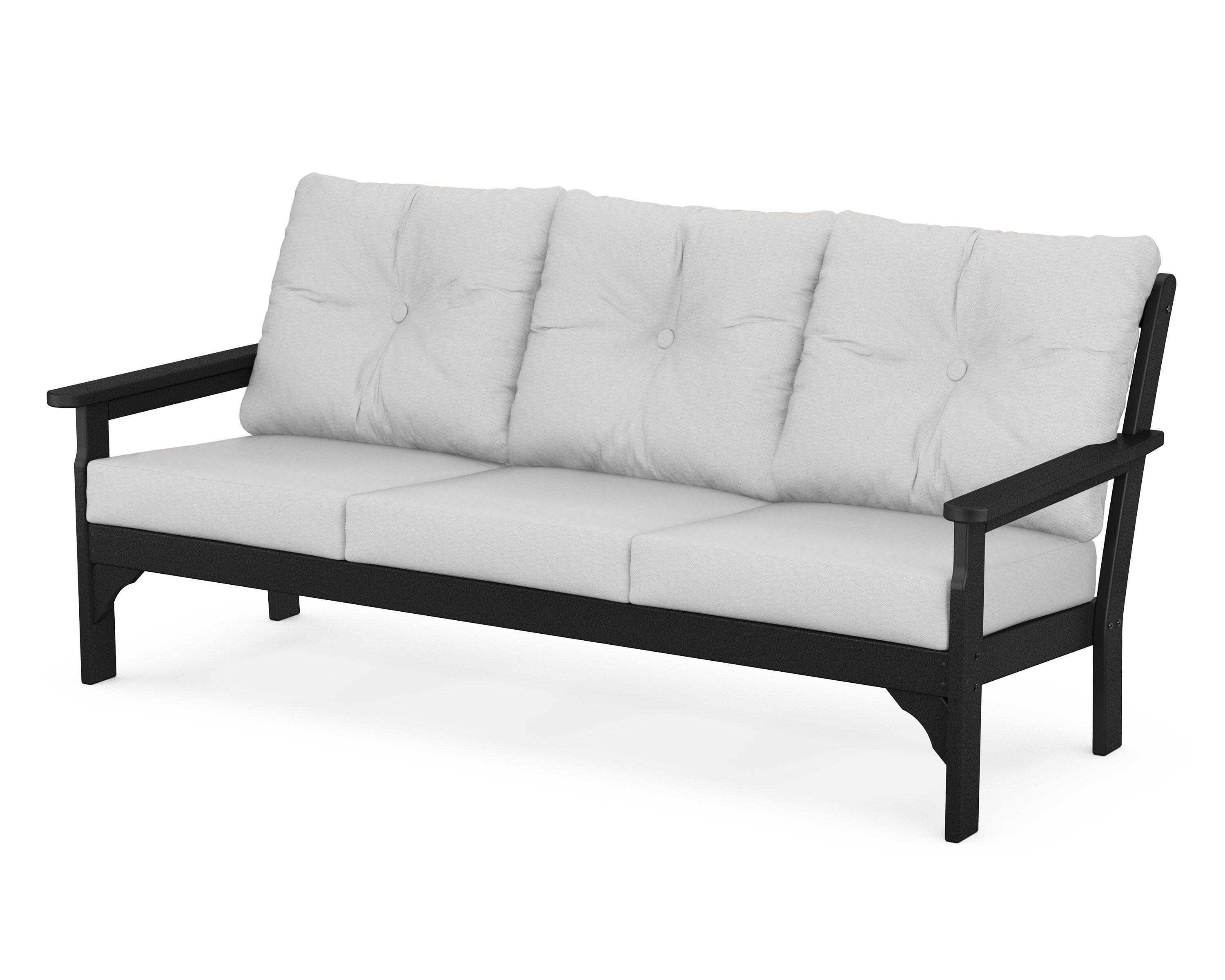 Vineyard Deep Seating Sofa in Black / Diamond in the Rough