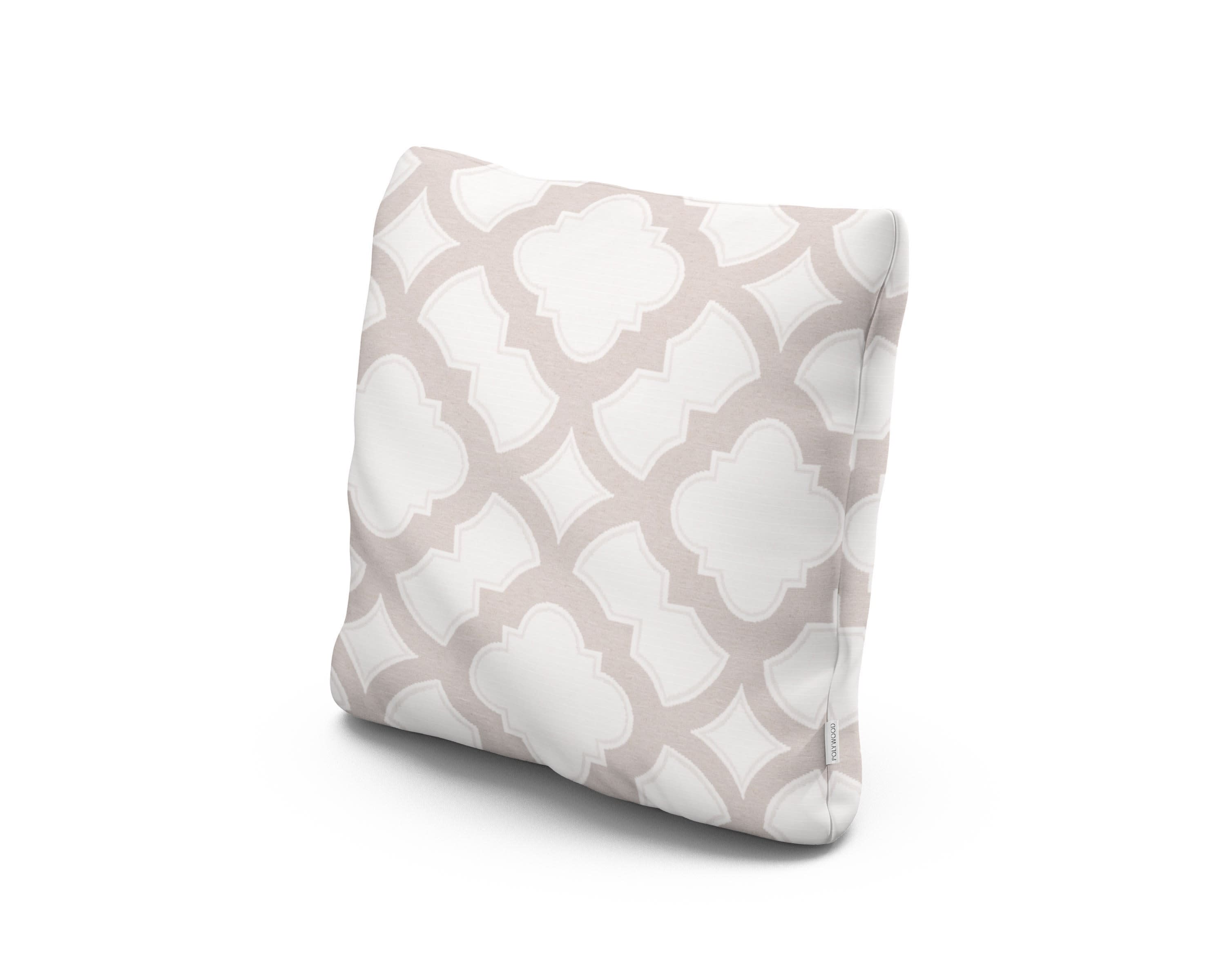 18" Outdoor Throw Pillow in Trellis Dune Burlap