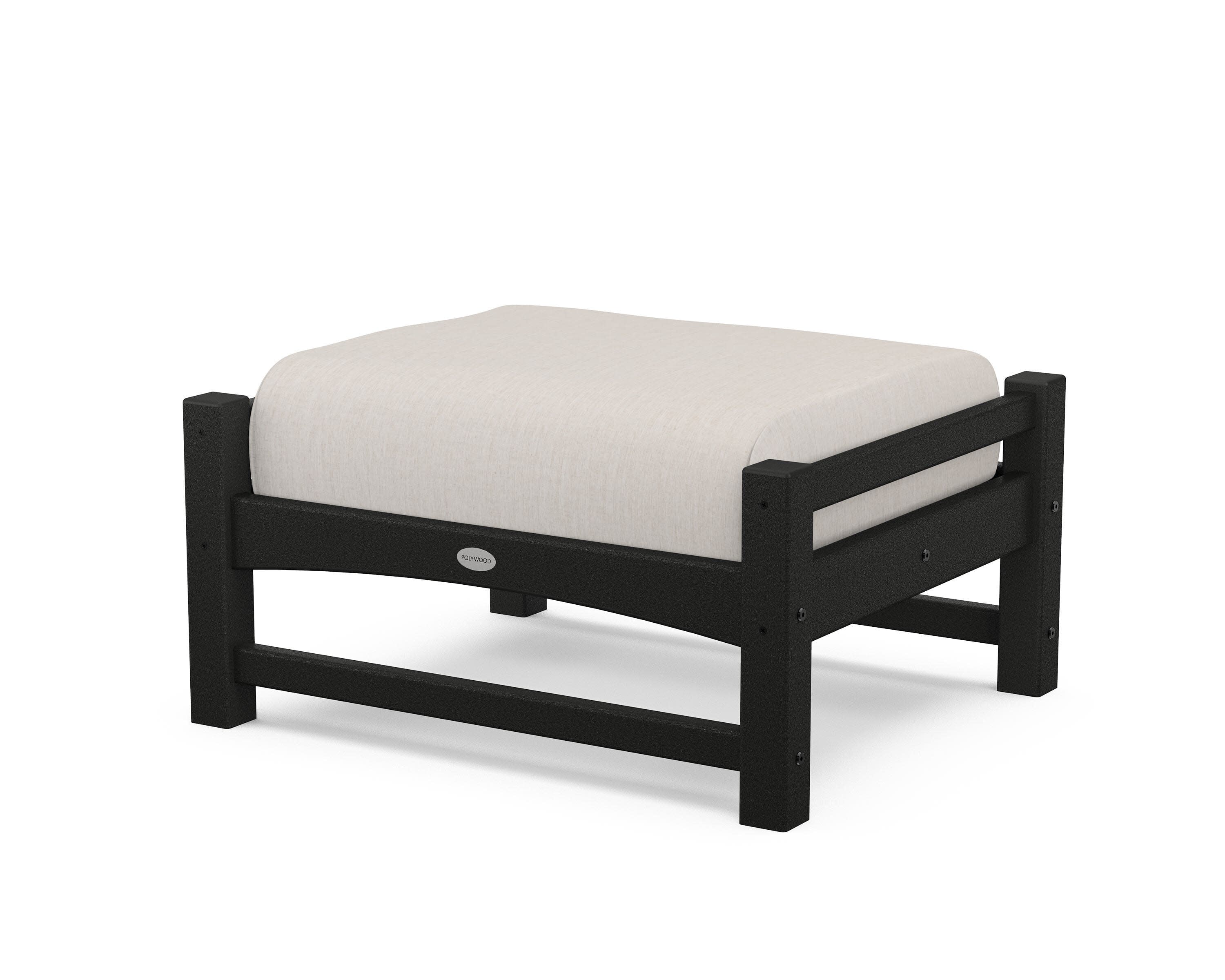 Club Ottoman in Black / Cast Ash