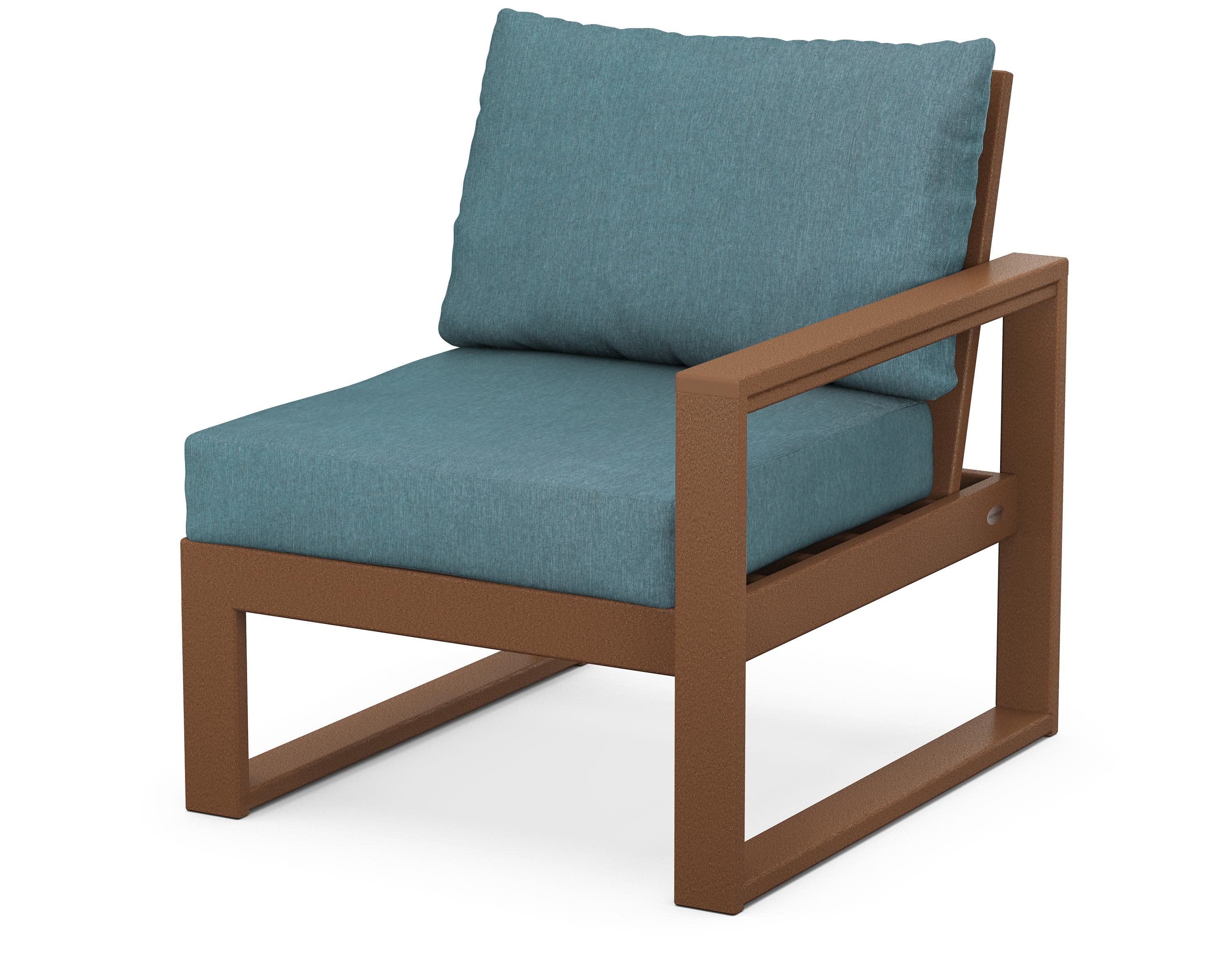 EDGE Modular Right Arm Chair in Teak / Ocean Teal