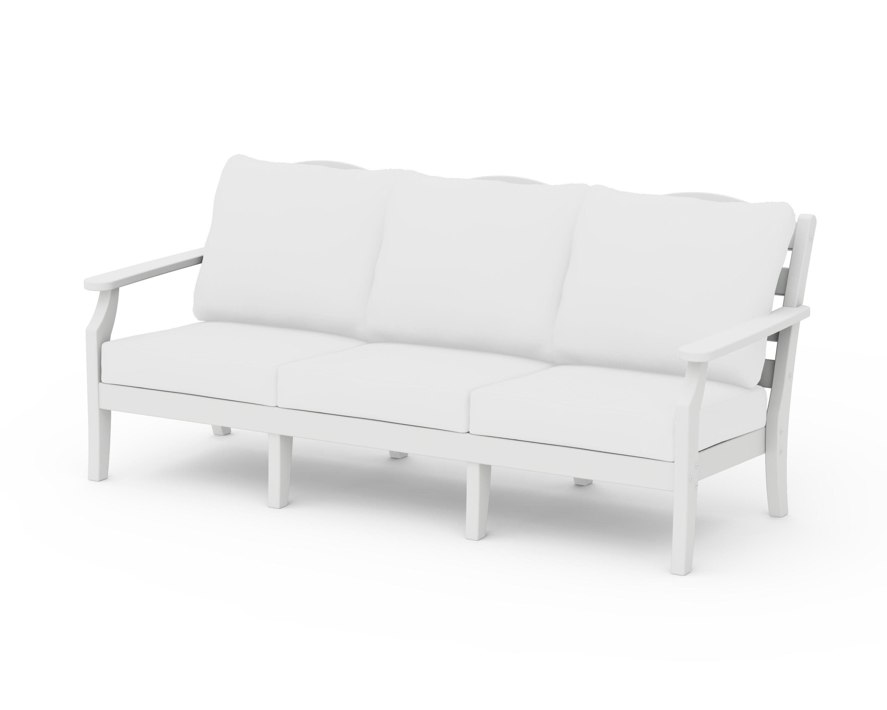 Savannah Deep Seating Sofa in White / Natural