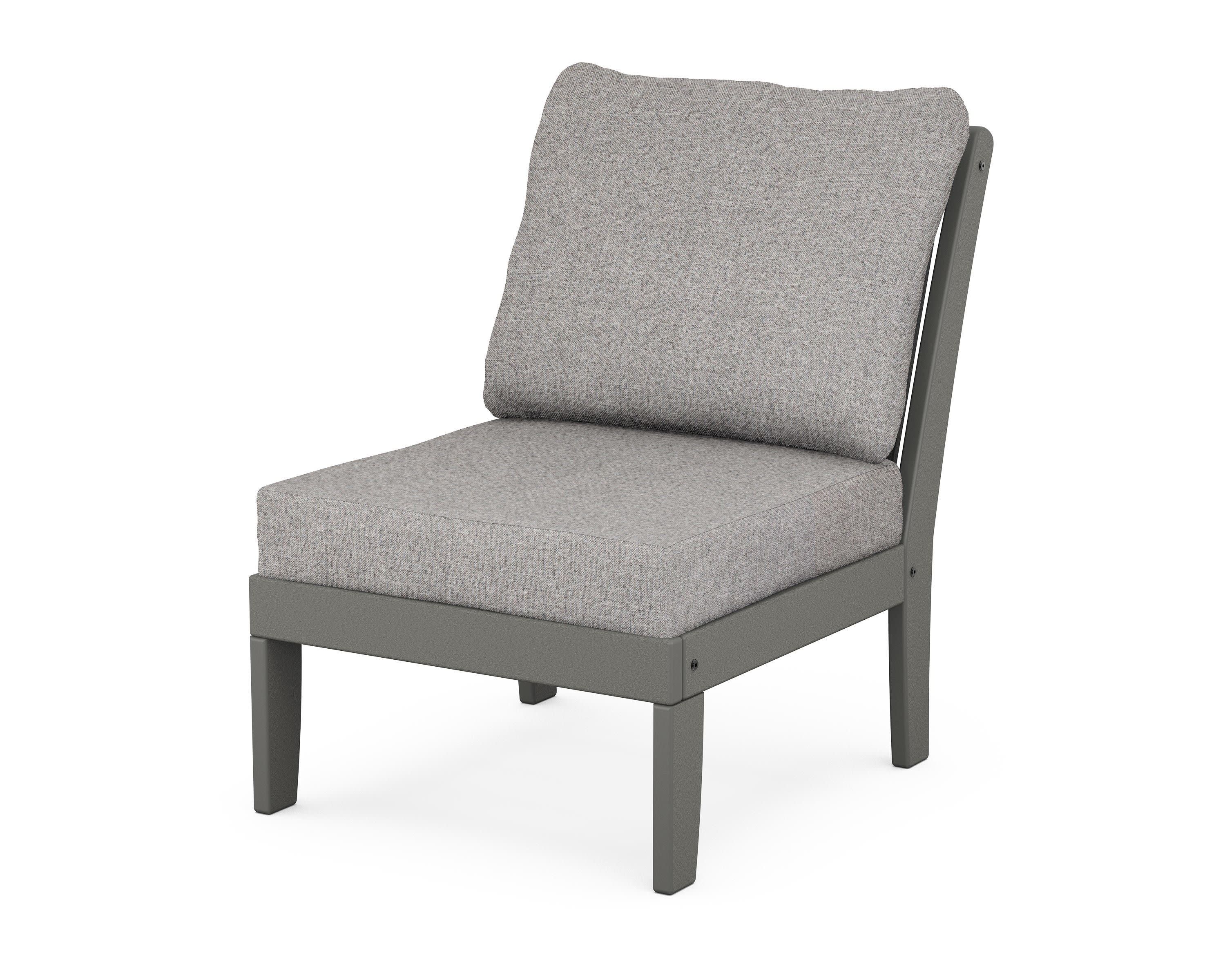 Braxton Modular Armless Chair in Slate Grey / Grey Mist