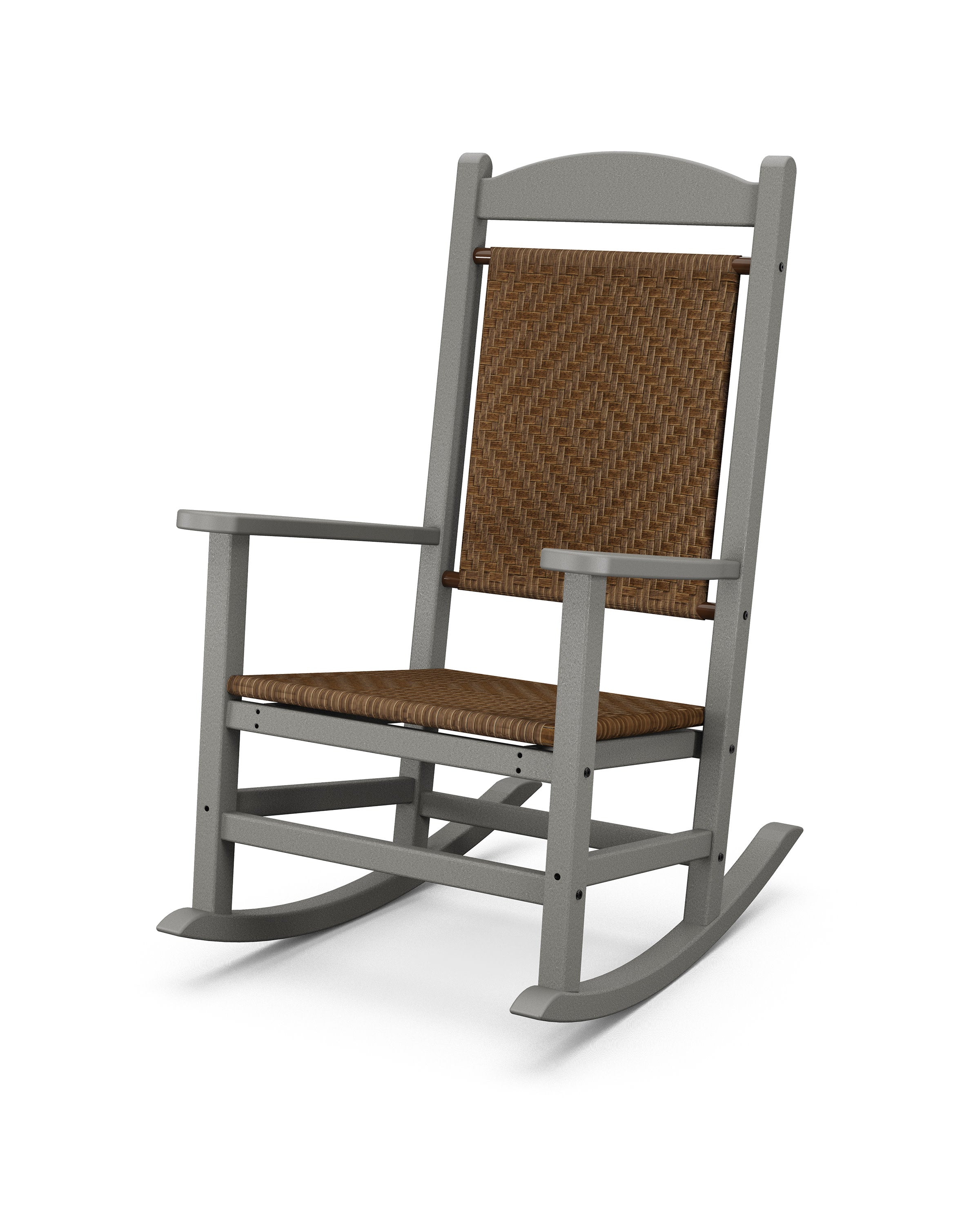 Presidential Woven Rocking Chair in Slate Grey / Tigerwood