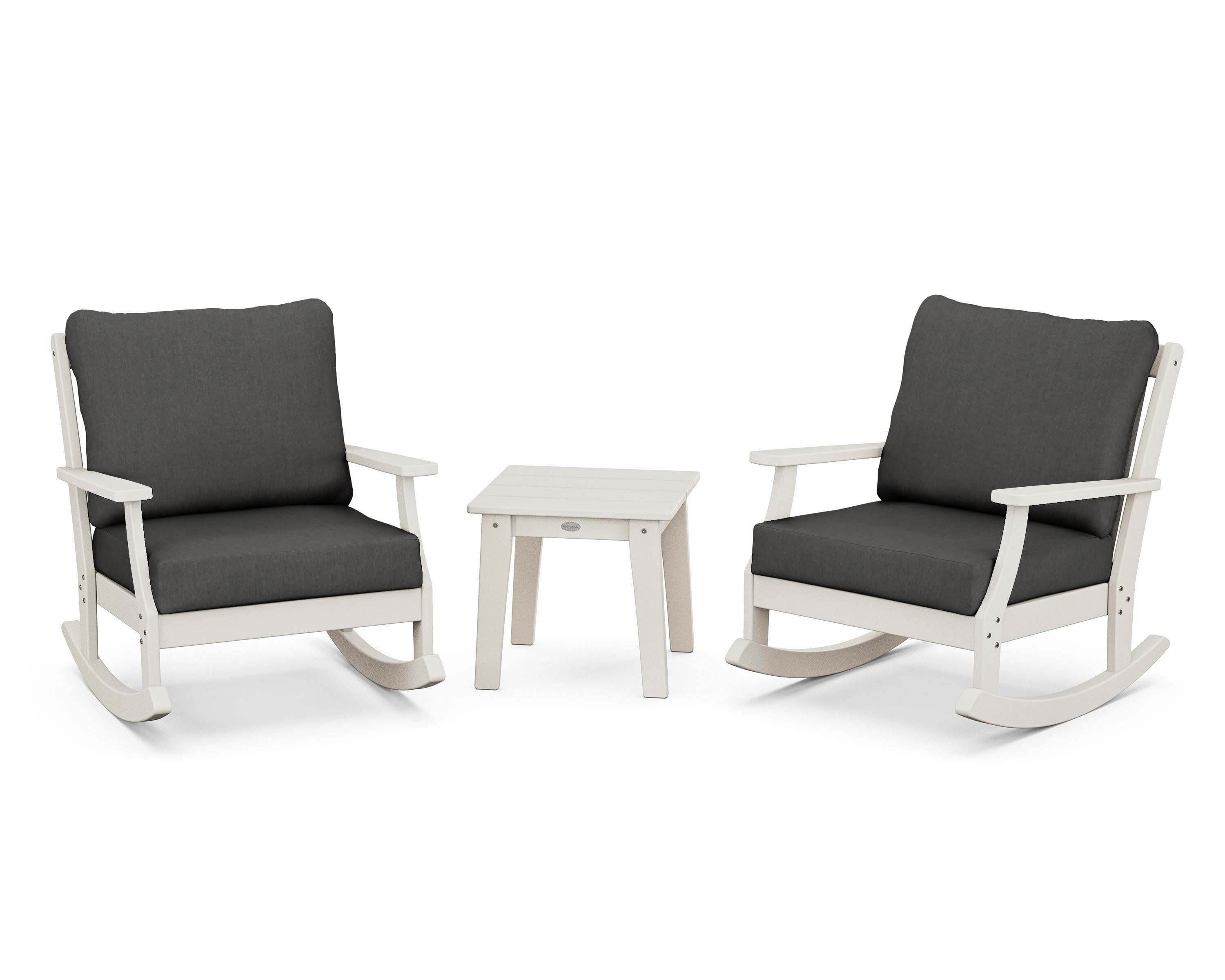 Braxton 3-Piece Deep Seating Rocker Set in Sand / Spectrum Carbon