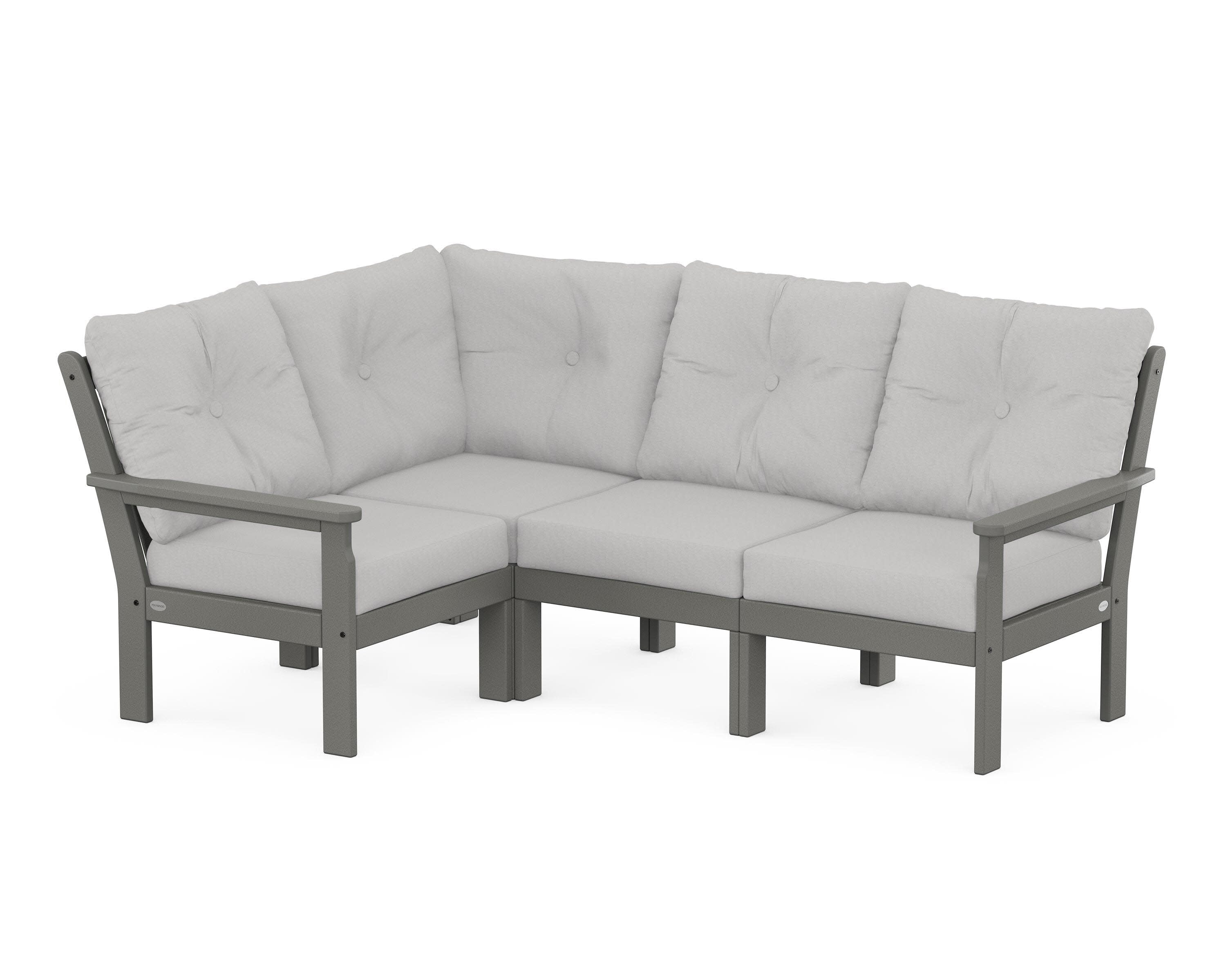 Vineyard 4-Piece Sectional in Slate Grey / Diamond in the Rough