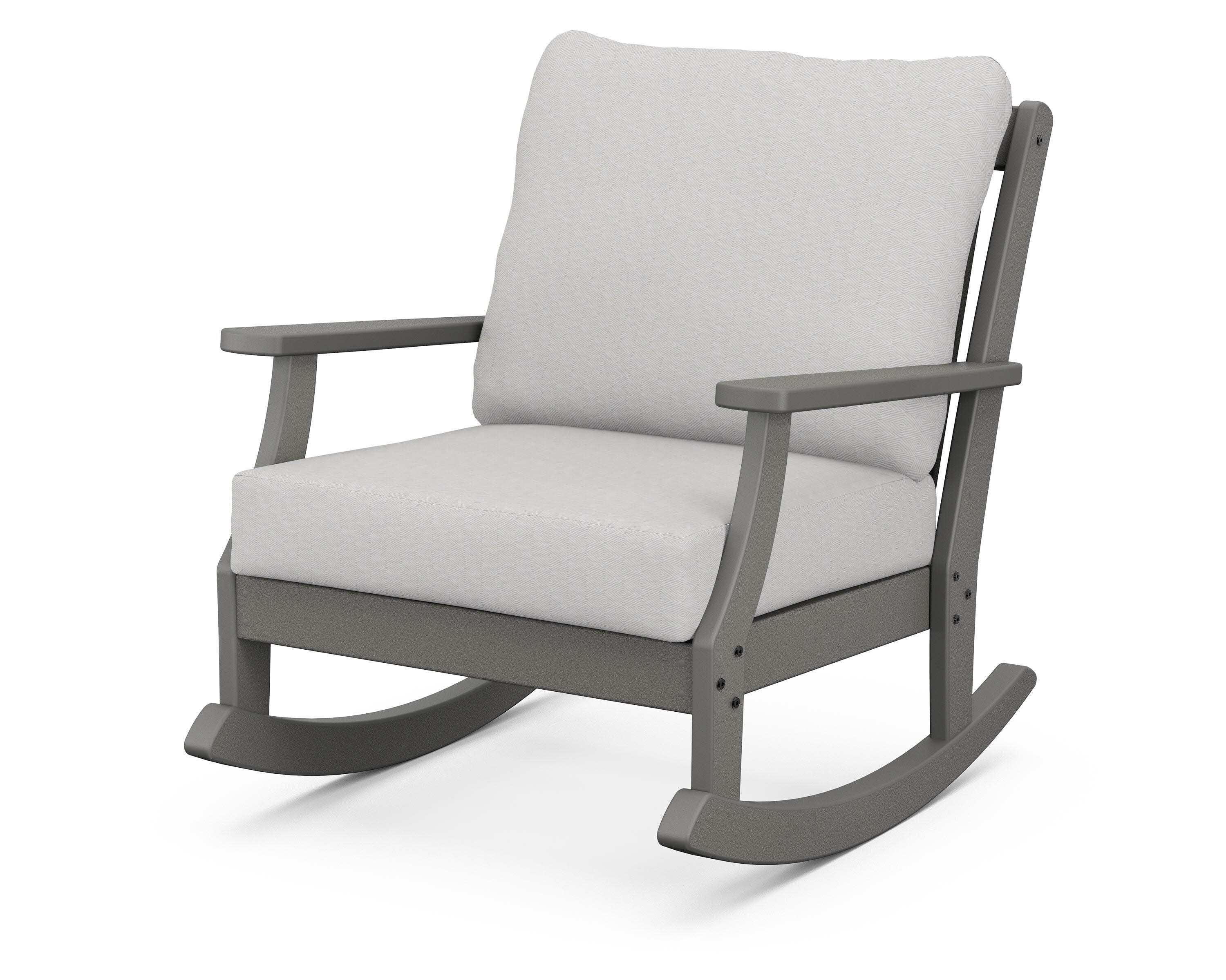 Braxton Deep Seating Rocking Chair in Slate Grey / Diamond in the Rough