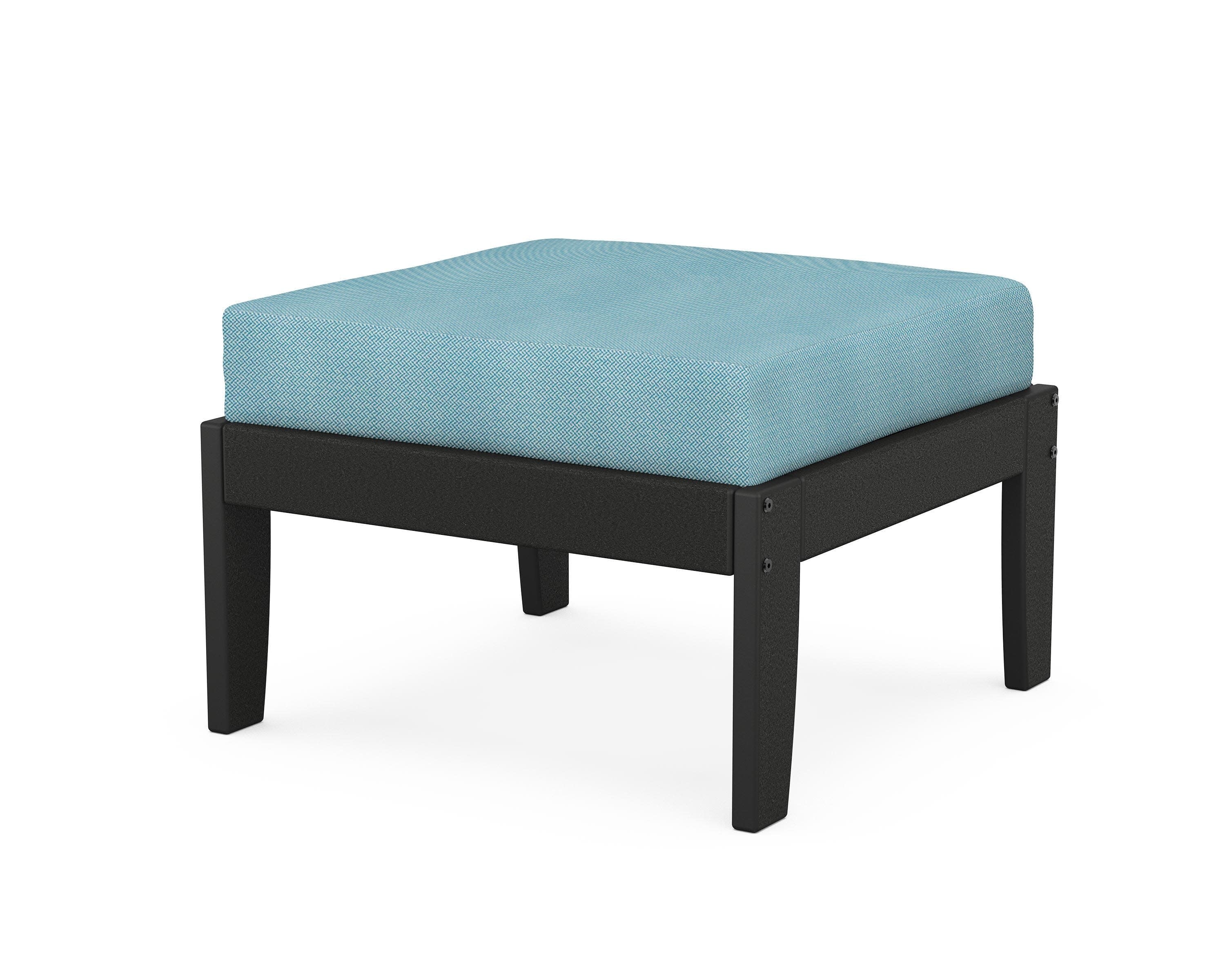 Modular Ottoman - Classic in Black / Lattice Sky Blue