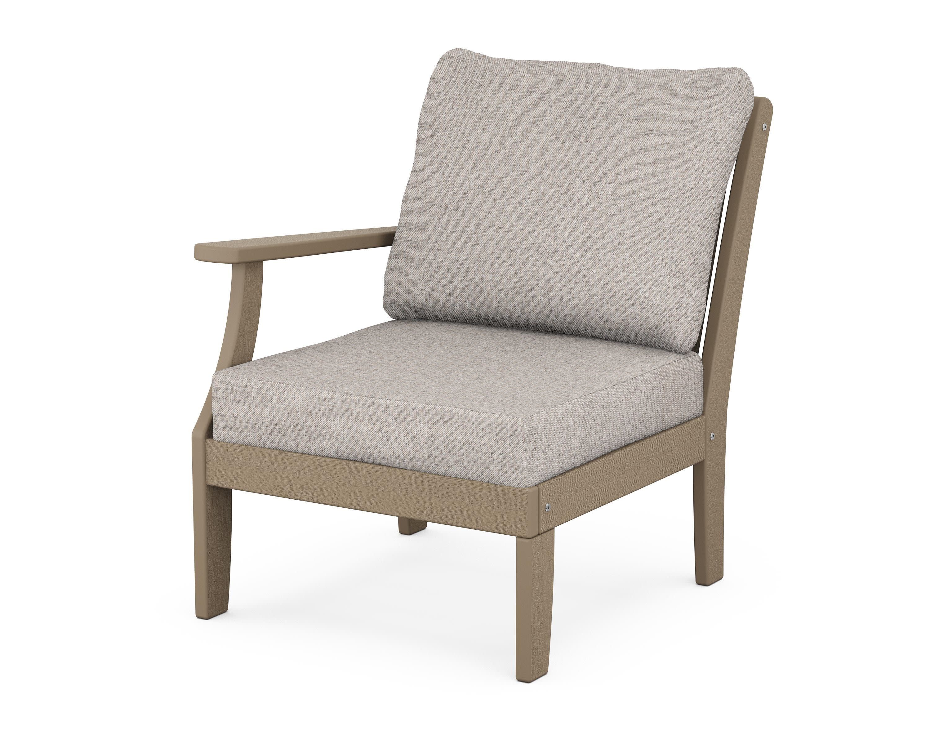 Braxton Modular Left Arm Chair in Vintage Sahara / Weathered Tweed