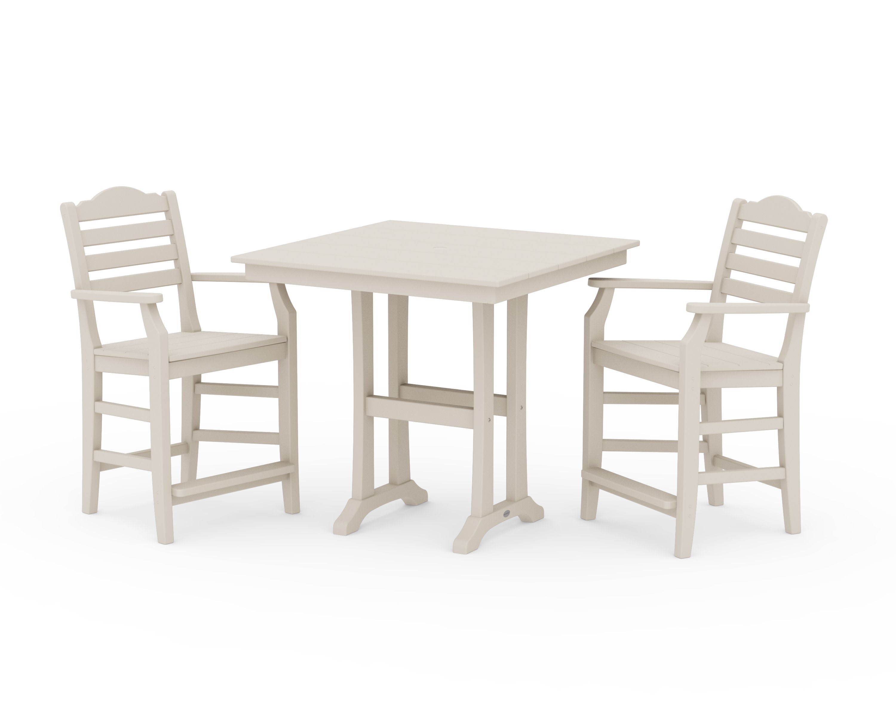 Savannah 3-Piece Farmhouse Counter Set with Trestle Legs in Sand