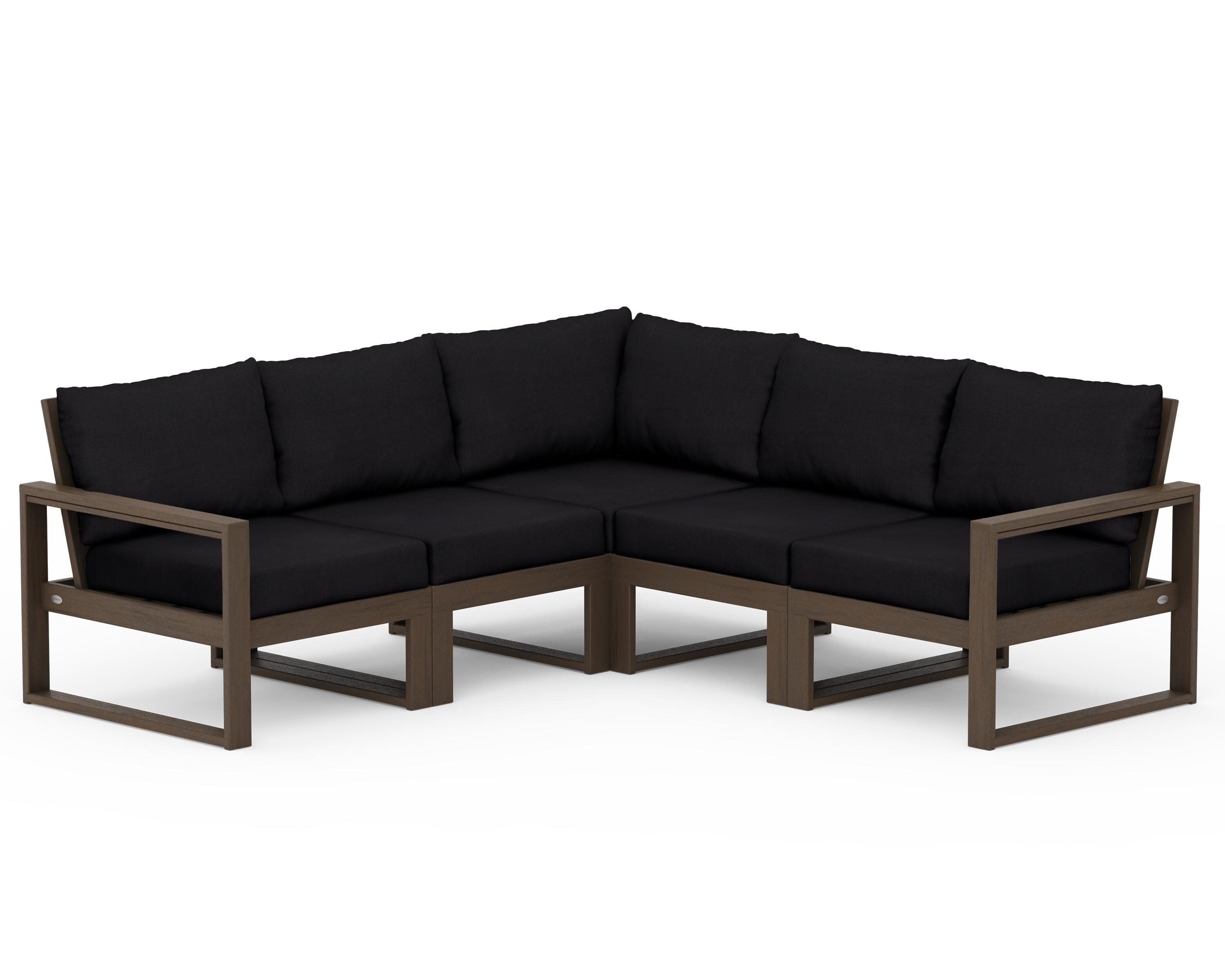 EDGE 5-Piece Modular Deep Seating Set in Kona / Midnight Linen