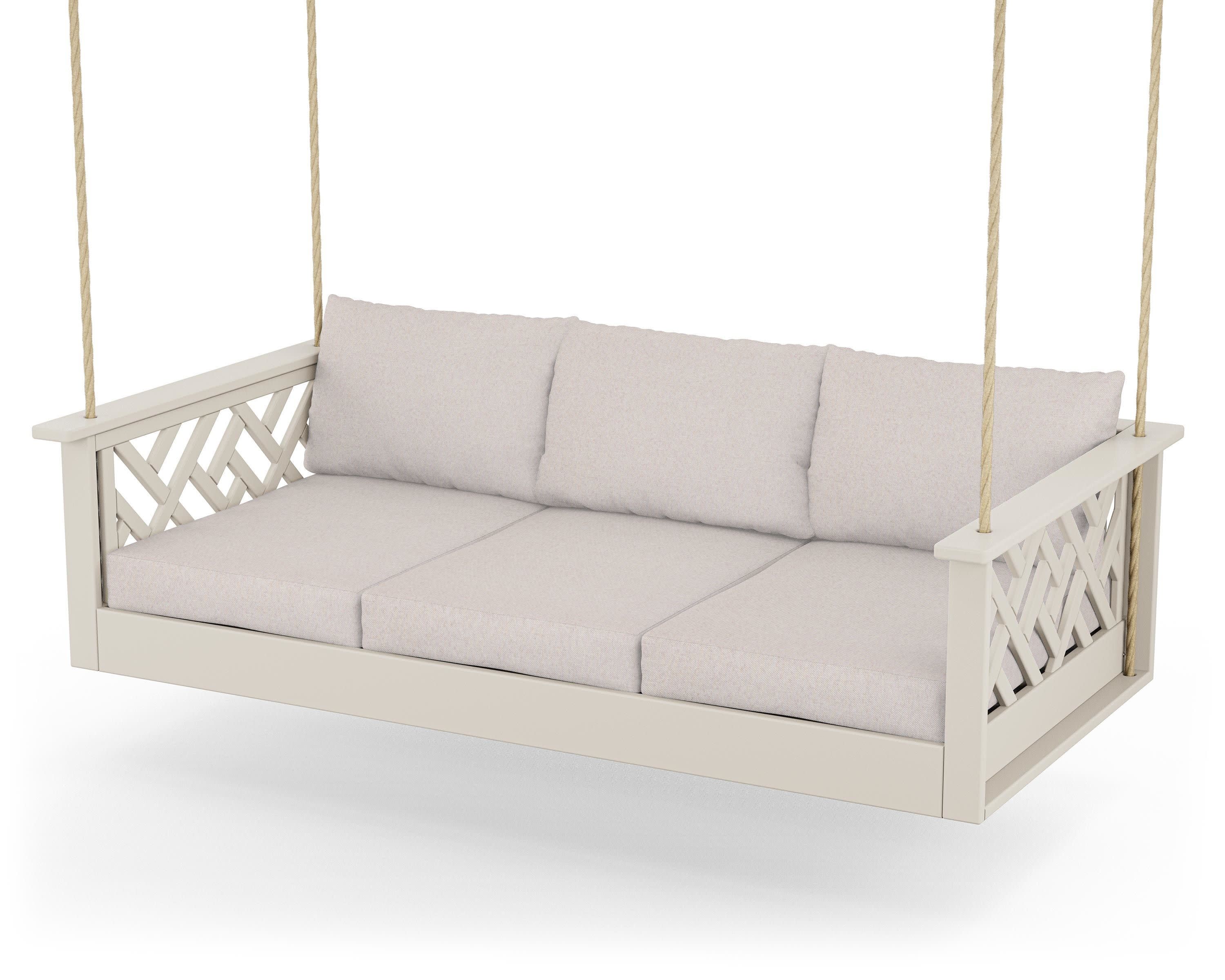 Chippendale Daybed Swing in Sand / Dune Burlap
