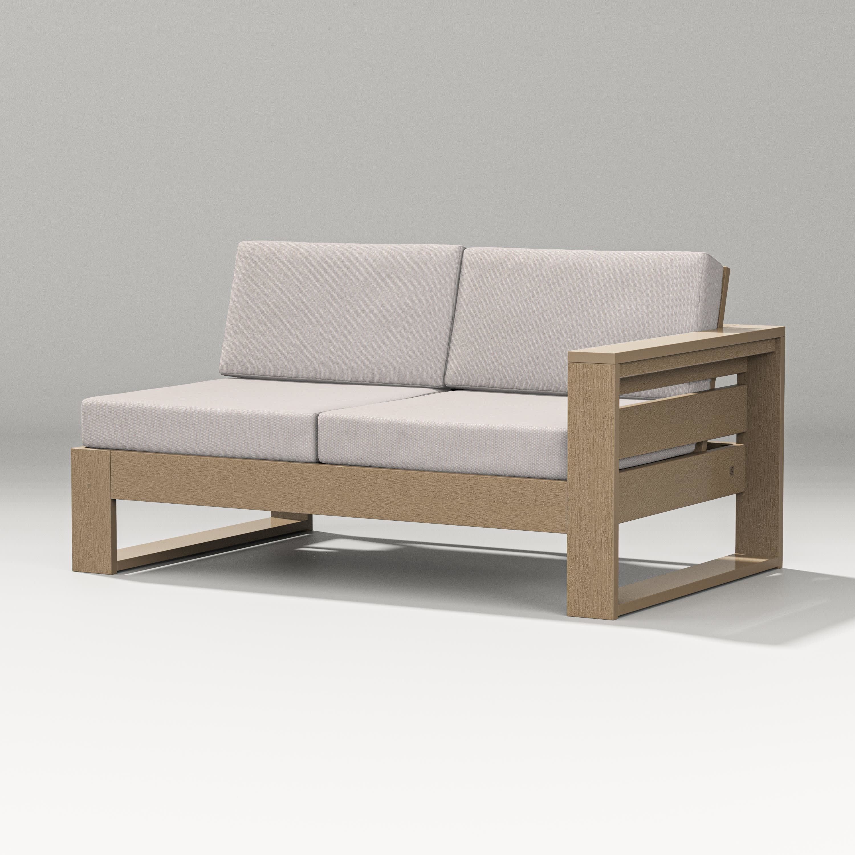 Latitude Modular Right Arm Loveseat in Vintage Sahara / Dune Burlap