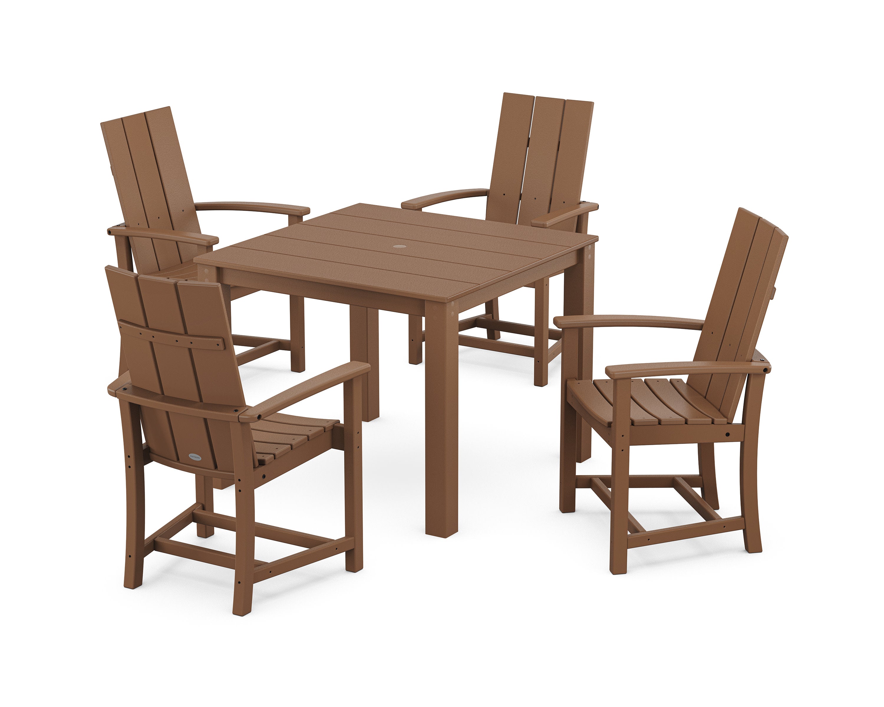 Modern Adirondack 5-Piece Parsons Dining Set in Teak