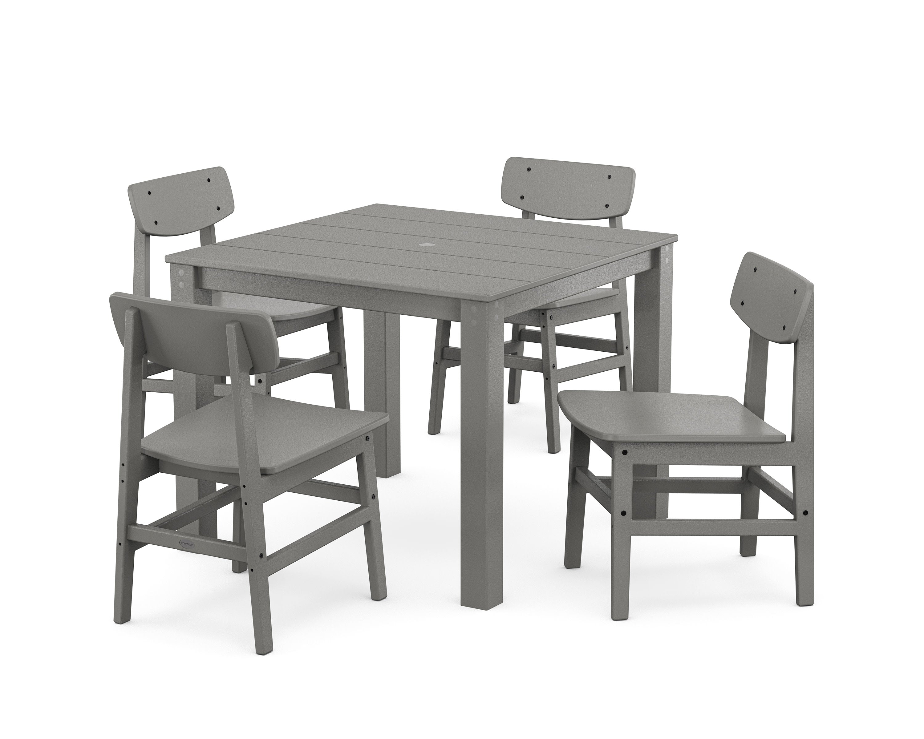 Modern Studio Urban Chair 5-Piece Parsons Dining Set in Slate Grey