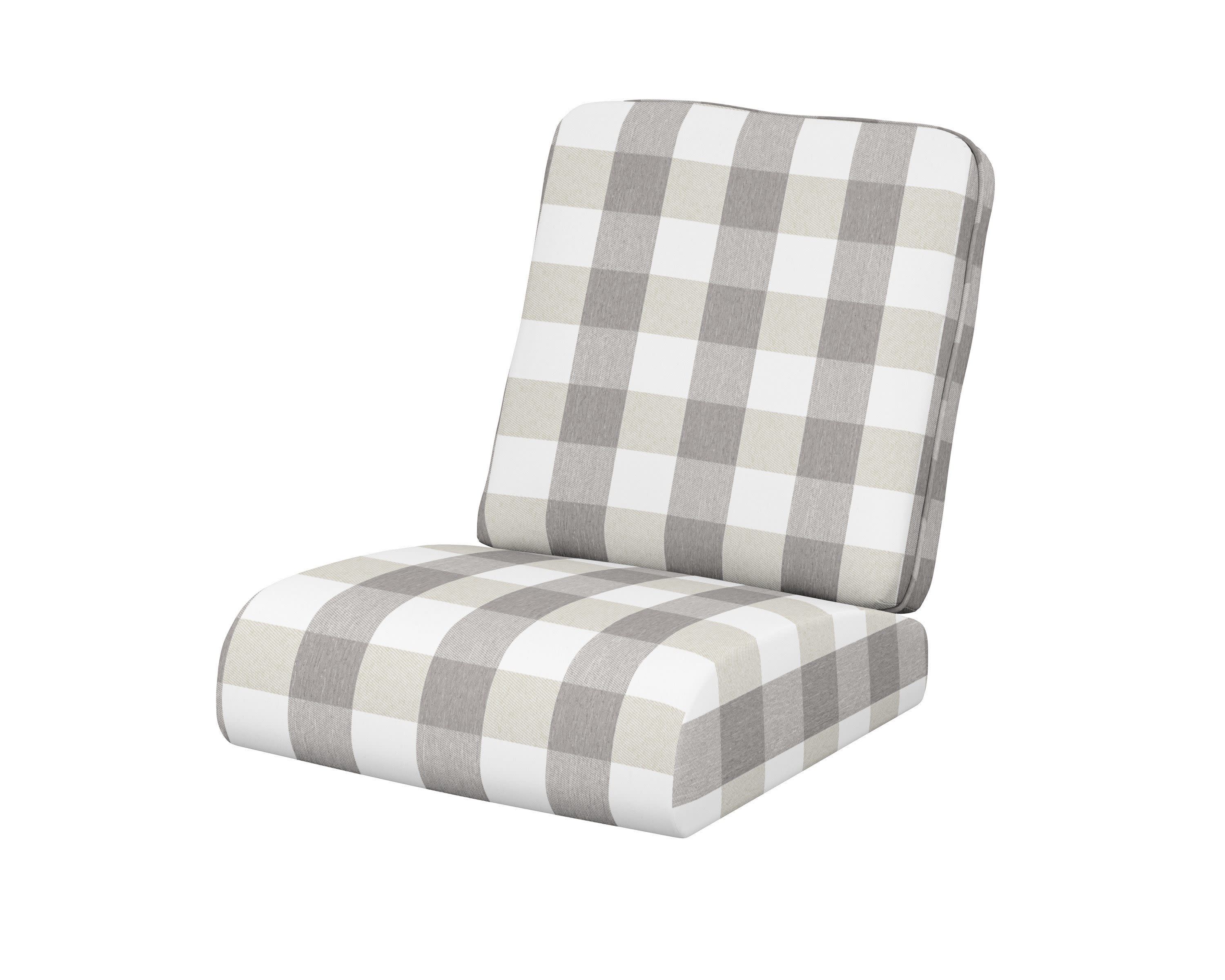Club Seat/Back Cushion in Buffalo Plaid Grey Mist