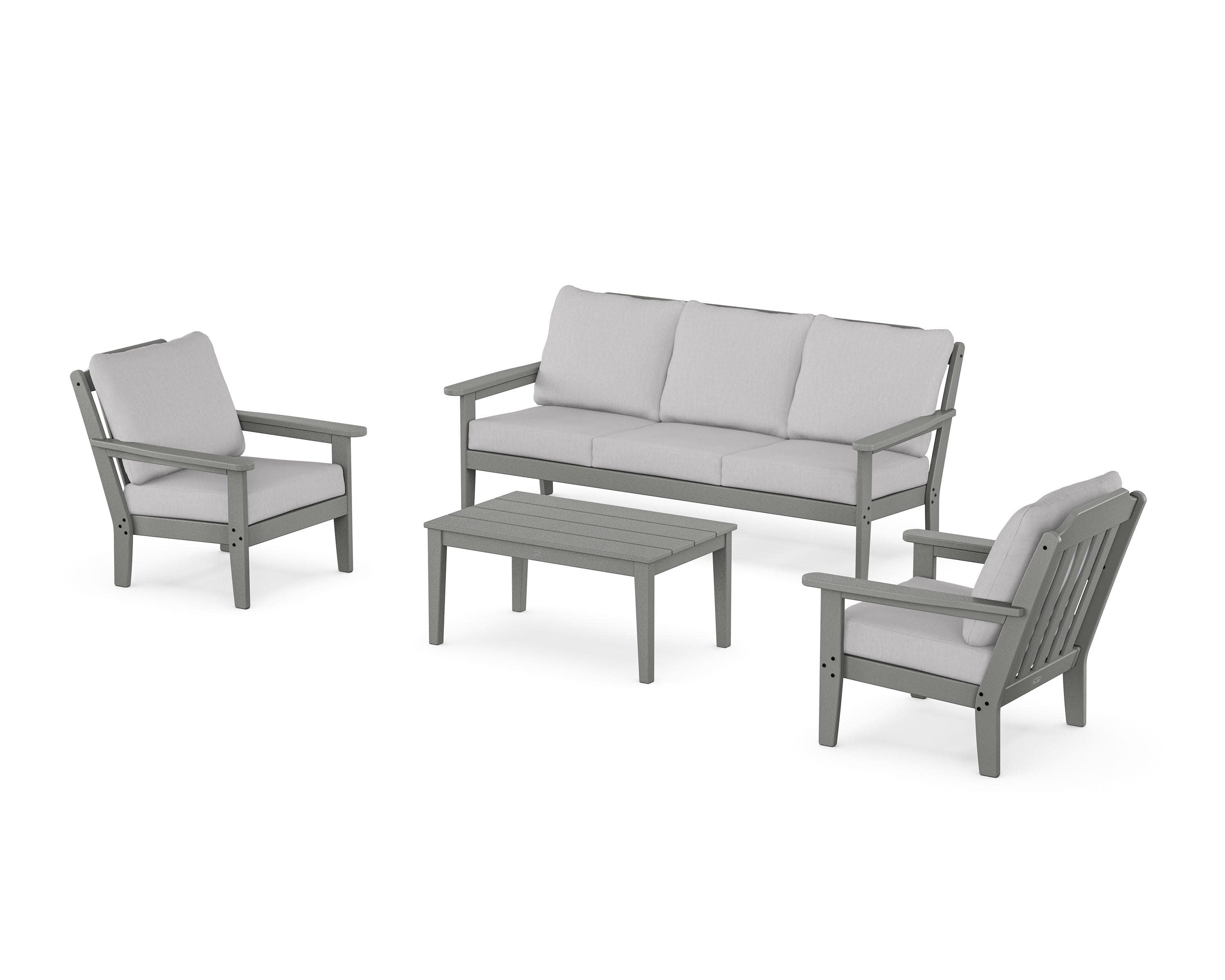 Cottage 4-Piece Deep Seating Set with Sofa in Slate Grey / Granite