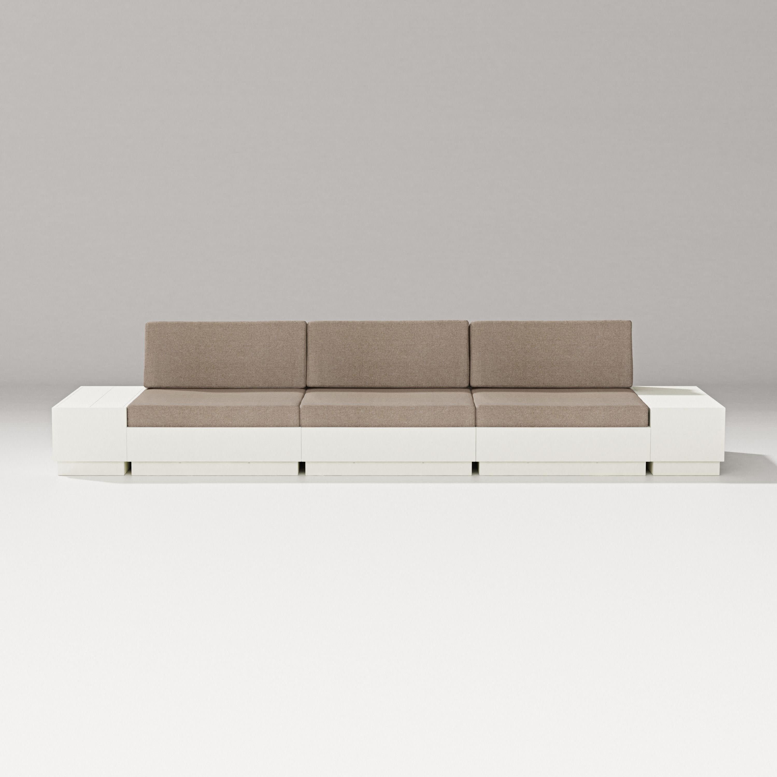 Elevate Straight Sectional in Vintage White / Spiced Burlap