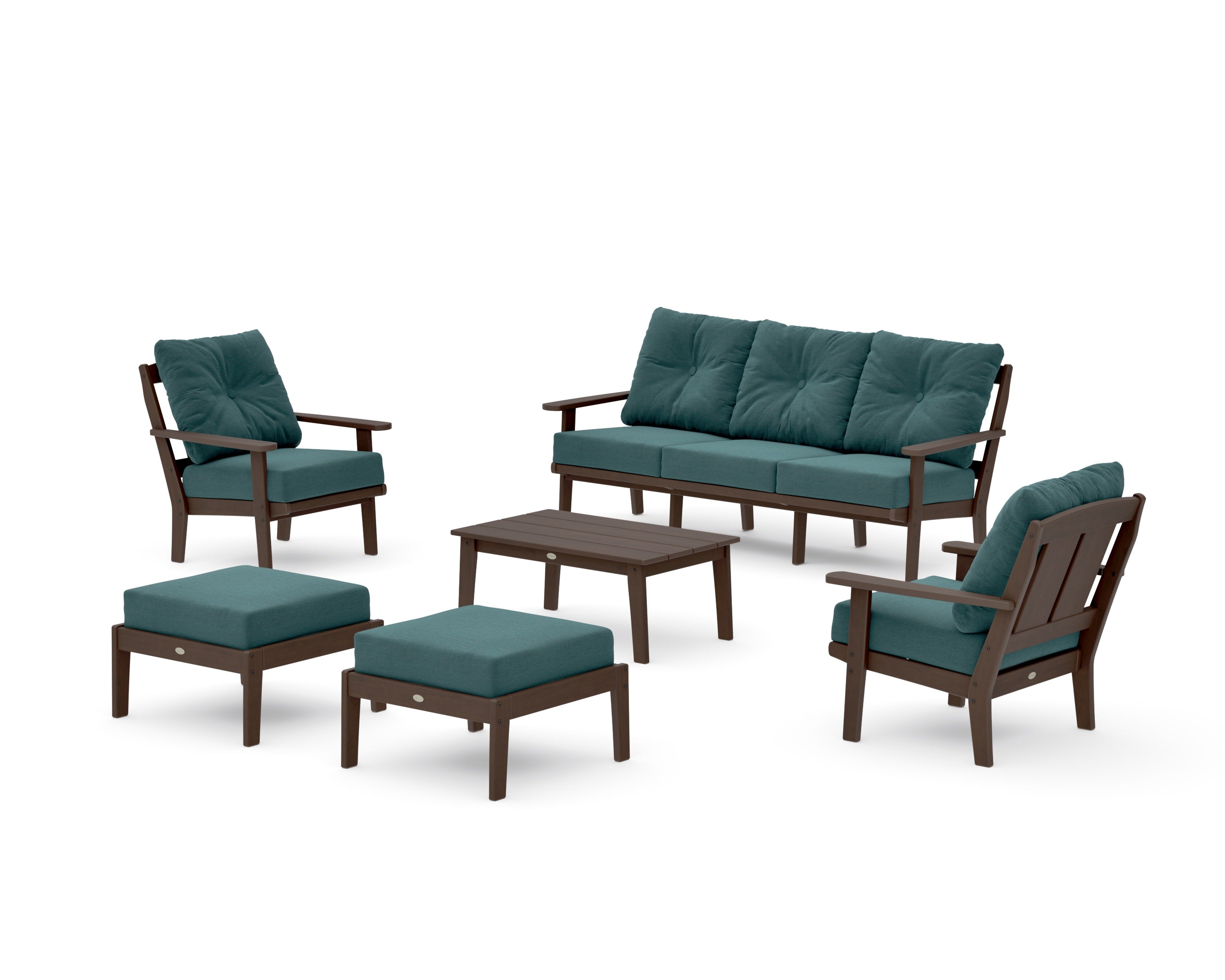 Mission 6-Piece Lounge Sofa Set in Kona / Ocean Teal