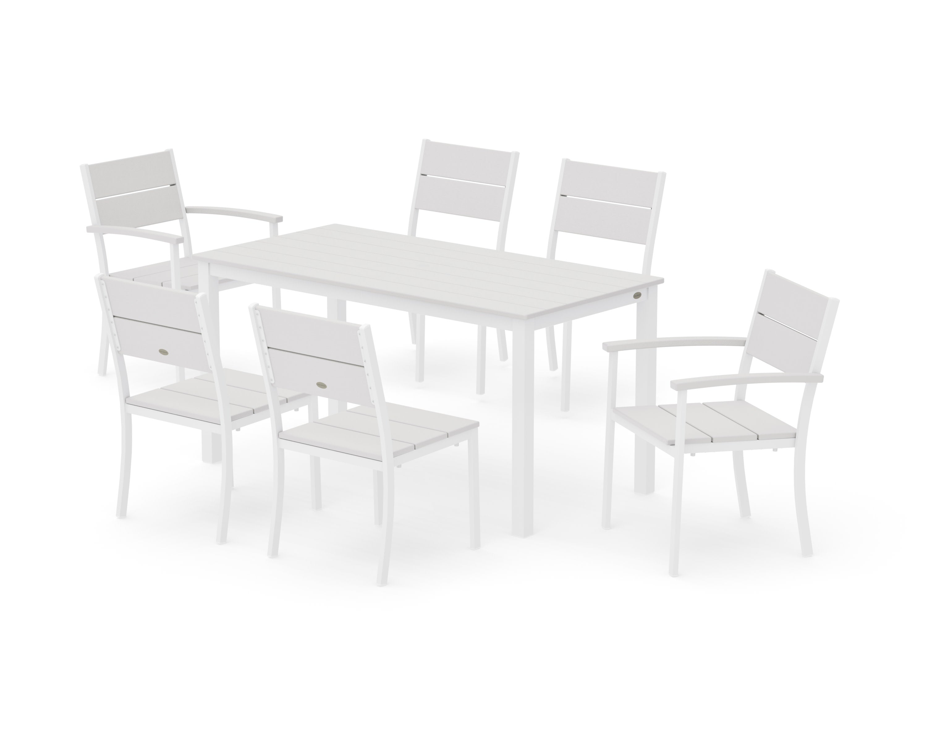 Main Street 7-Piece Dining Set in White / Vintage White