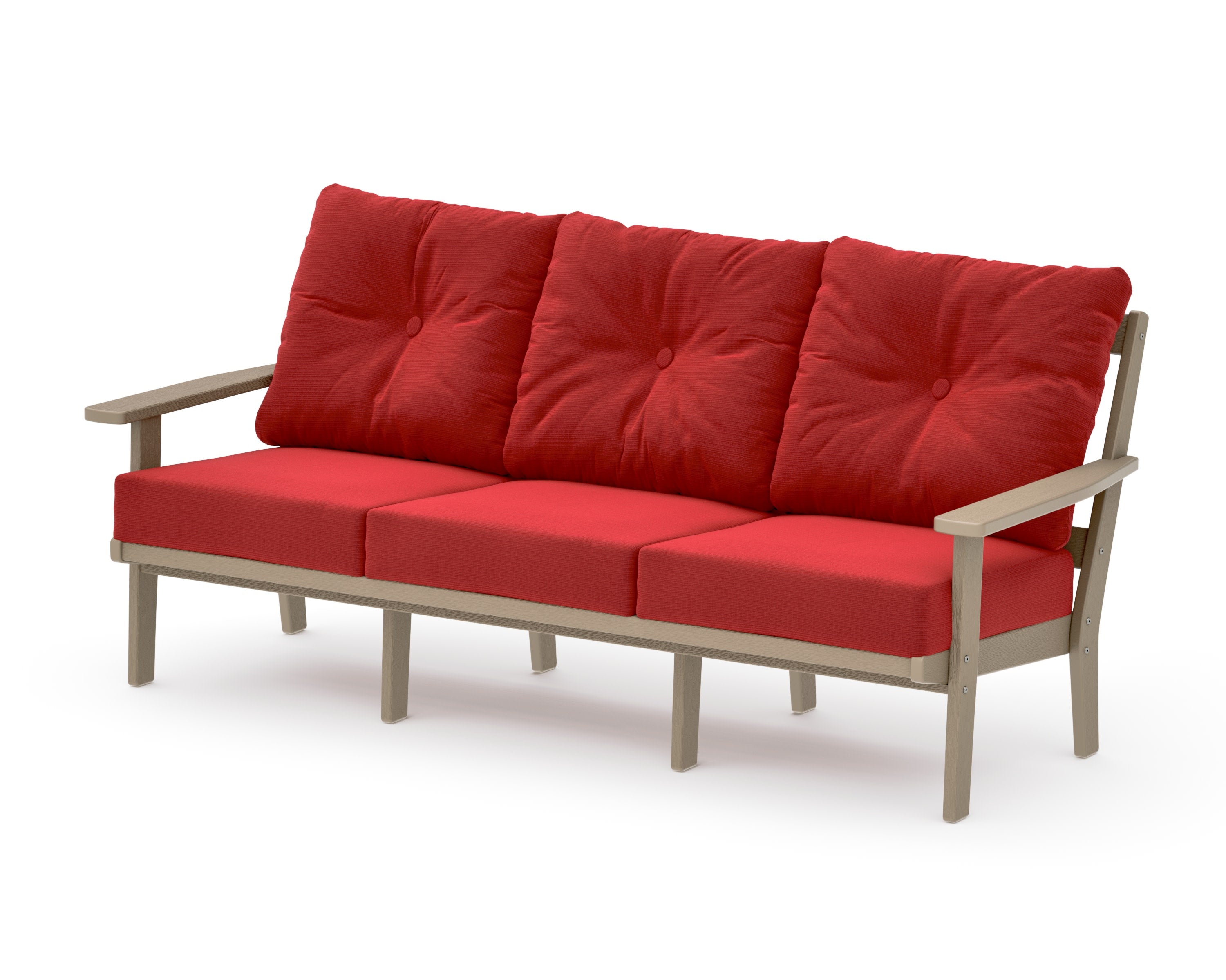 Oxford Deep Seating Sofa in Vintage Sahara / Crimson Linen