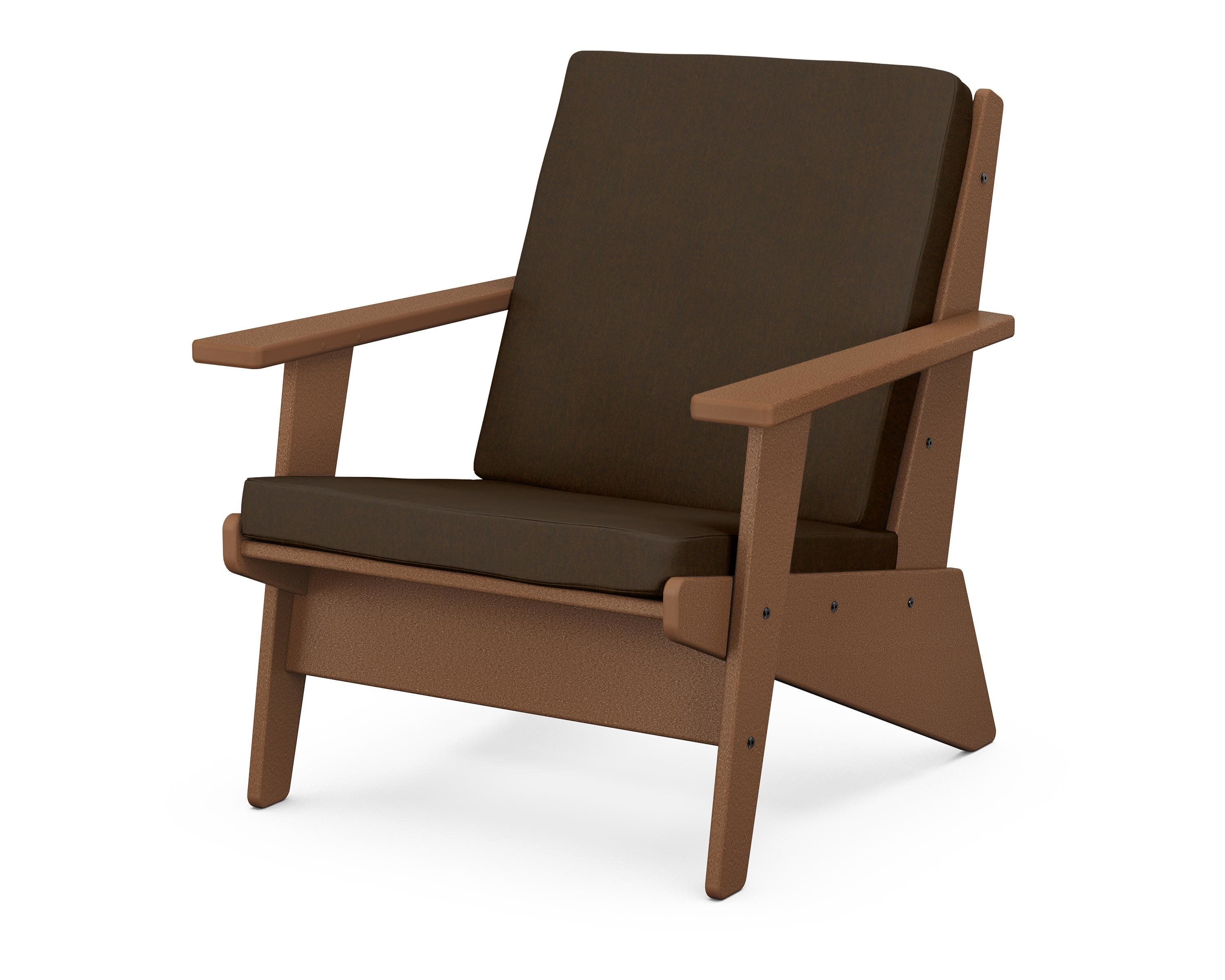 Riviera Modern Lounge Chair in Teak / Canvas Java