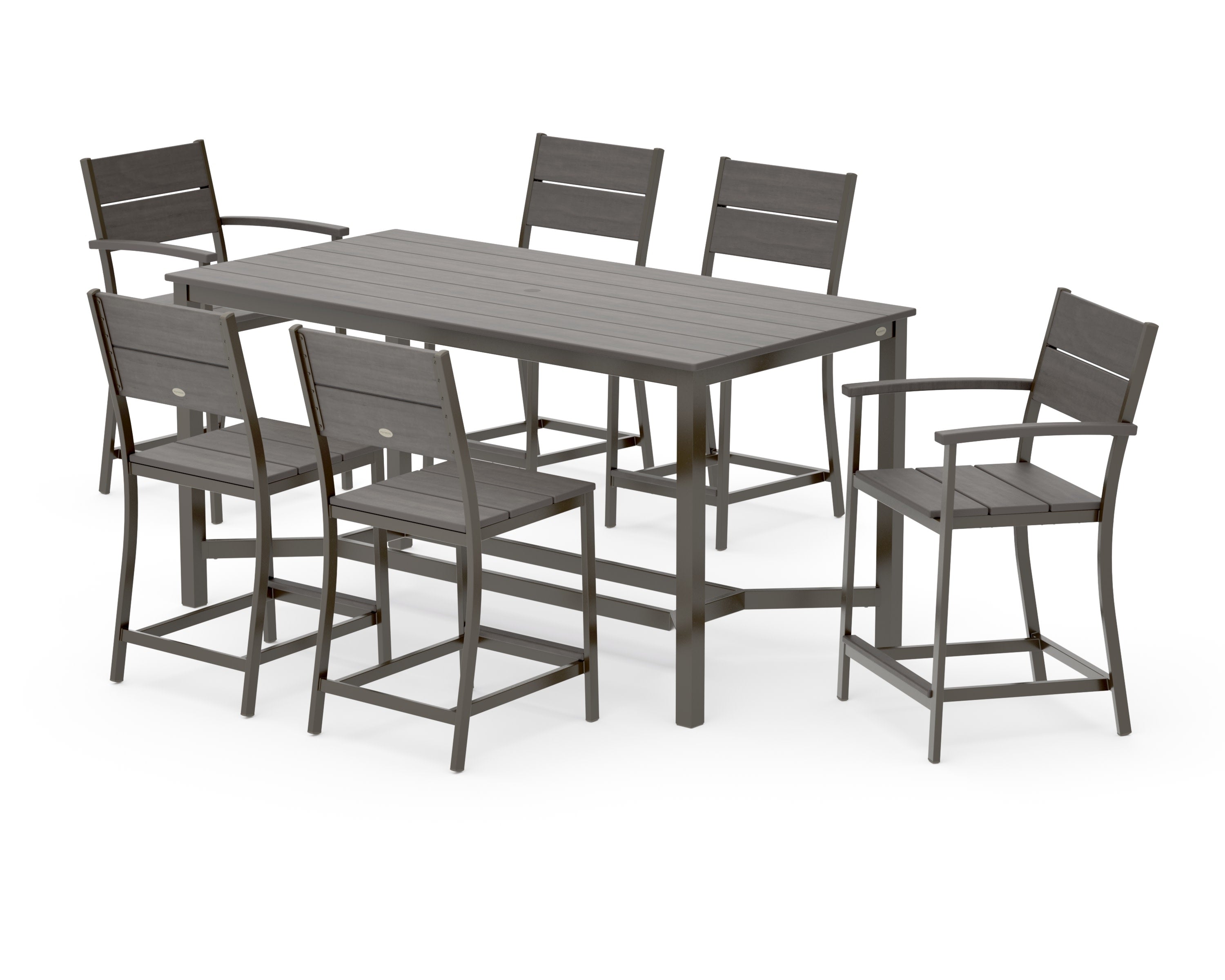 Main Street 7-Piece Counter Set in Bronze / Driftwood