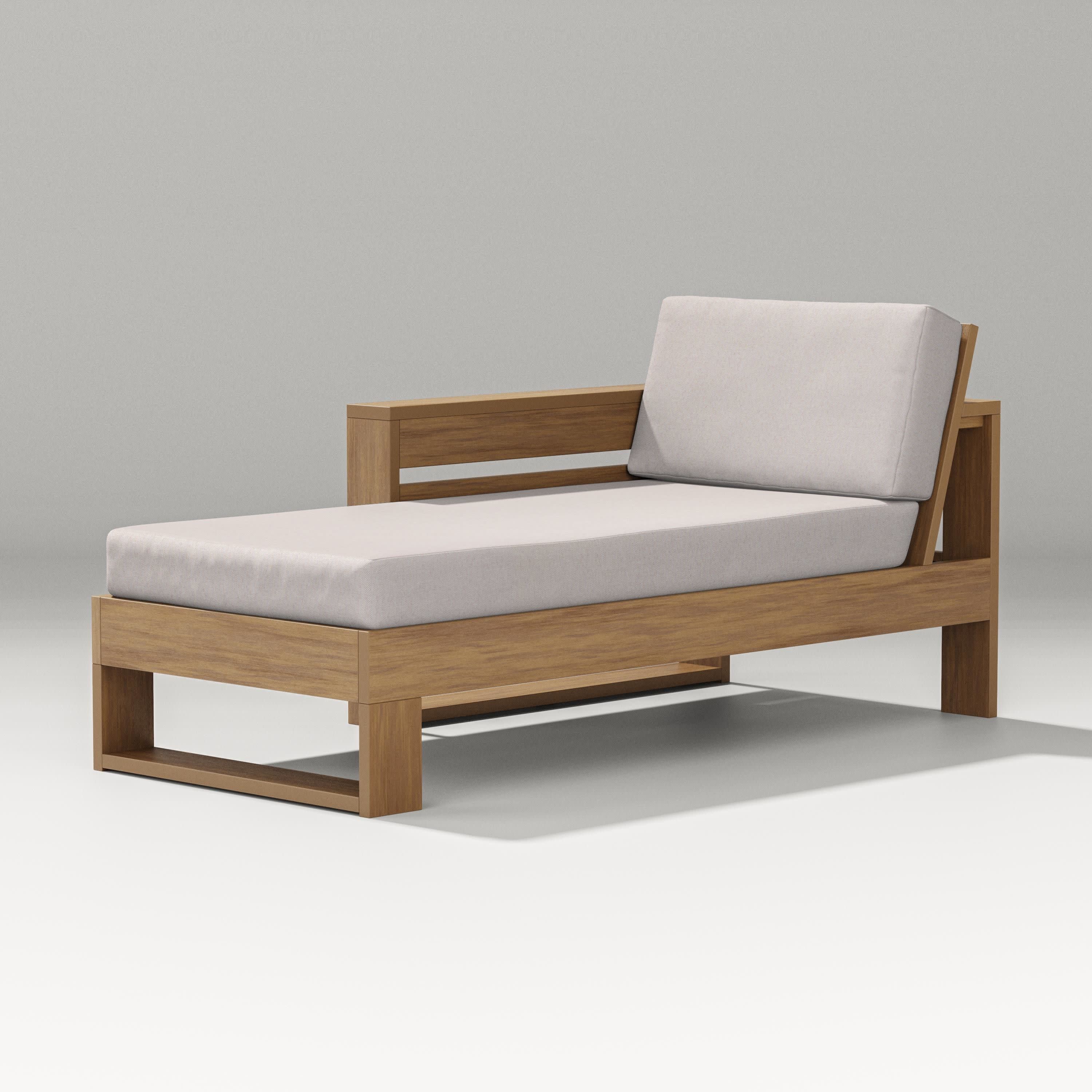 Latitude Modular Left Arm Chaise in Natural / Dune Burlap