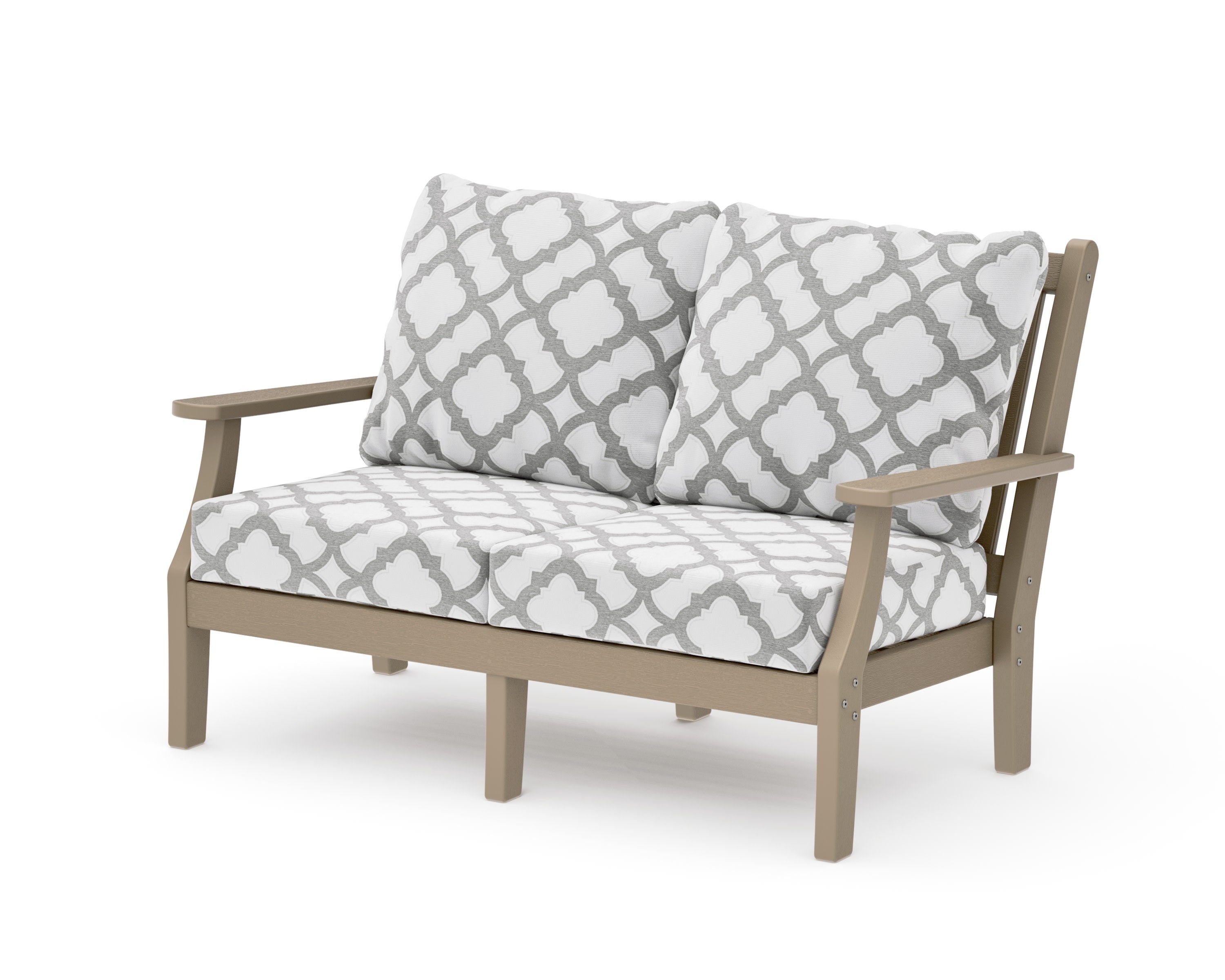 Wovendale Deep Seating Loveseat in Vintage Sahara / Trellis Grey Mist