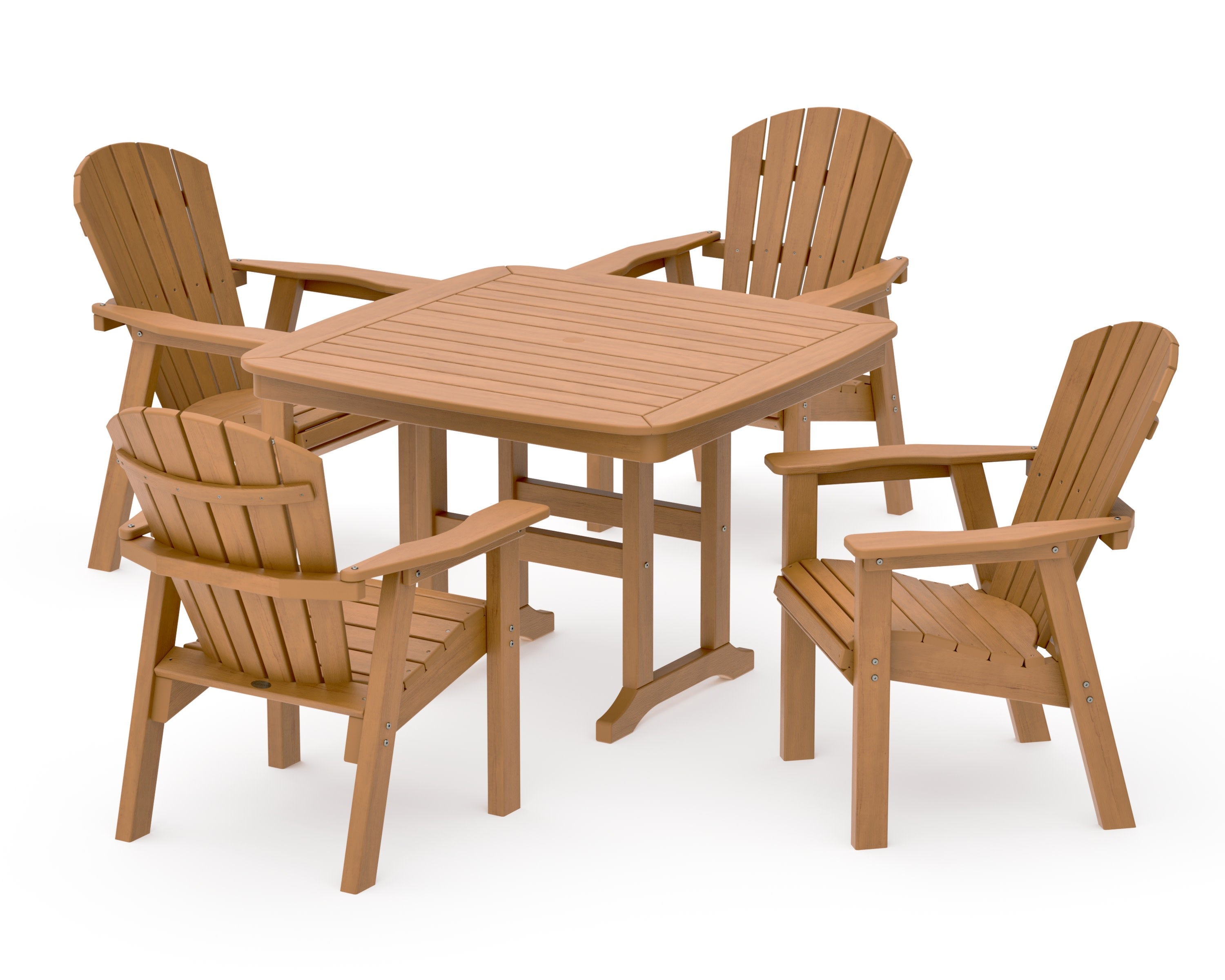 Seashell 5-Piece Dining Set with Trestle Legs in Natural