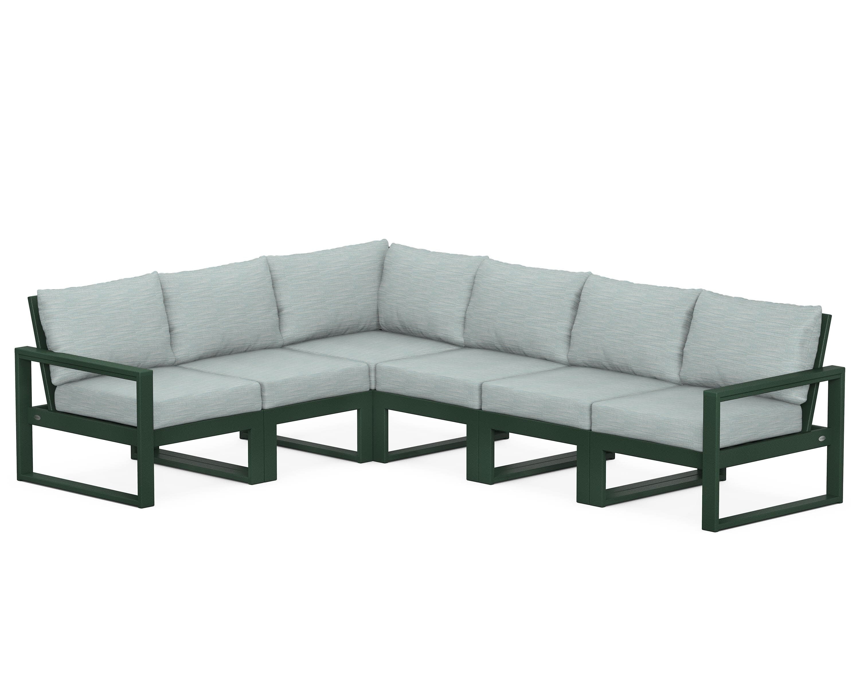 EDGE 6-Piece Modular Deep Seating Set in Green / Soothe Mist
