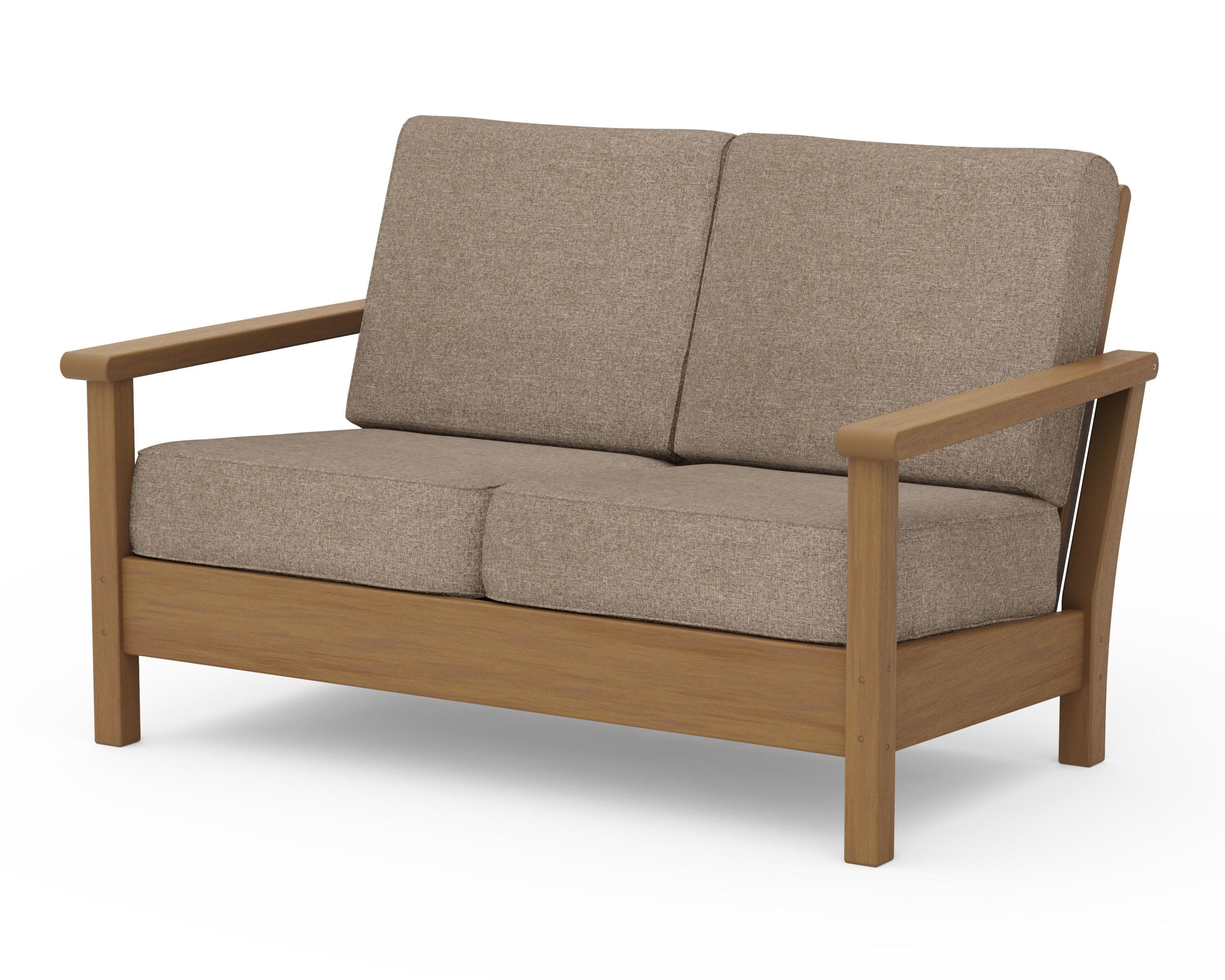 Harbour Deep Seating Loveseat in Natural / Spiced Burlap