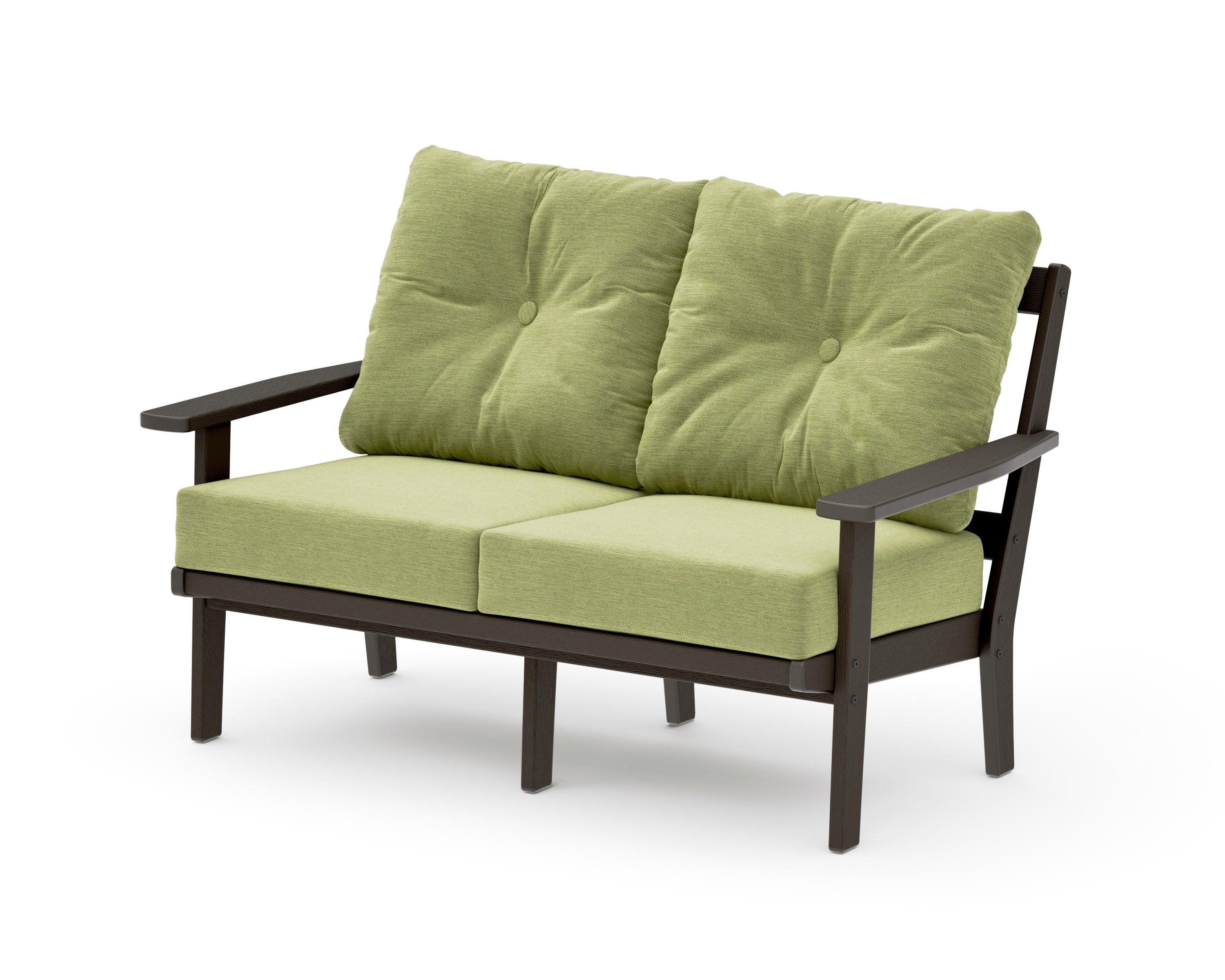 Prairie Deep SeatingLoveseat in Vintage Coffee / Chartreuse Boucle
