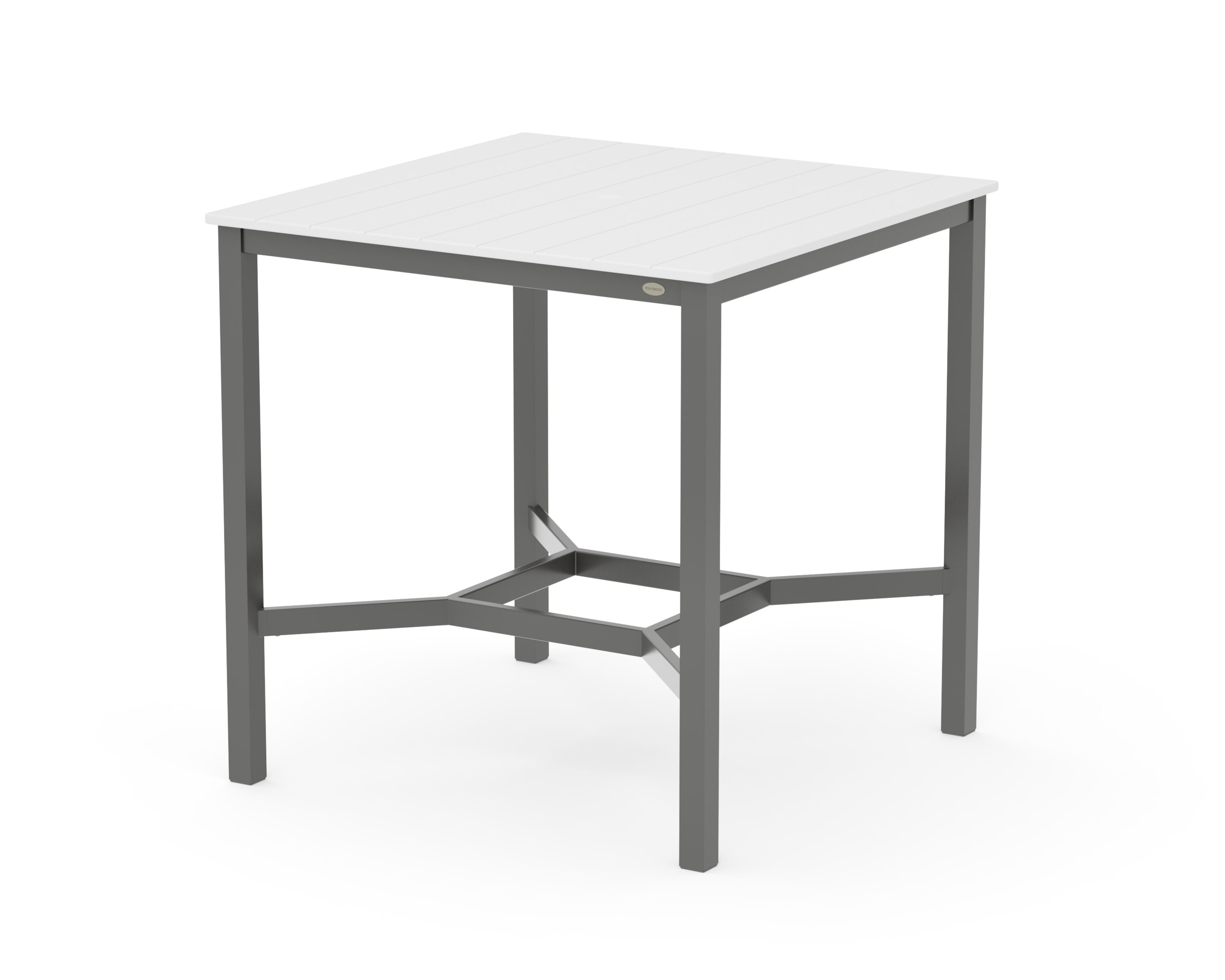 Main Street 42 x 42 Bar Table in Charcoal / White