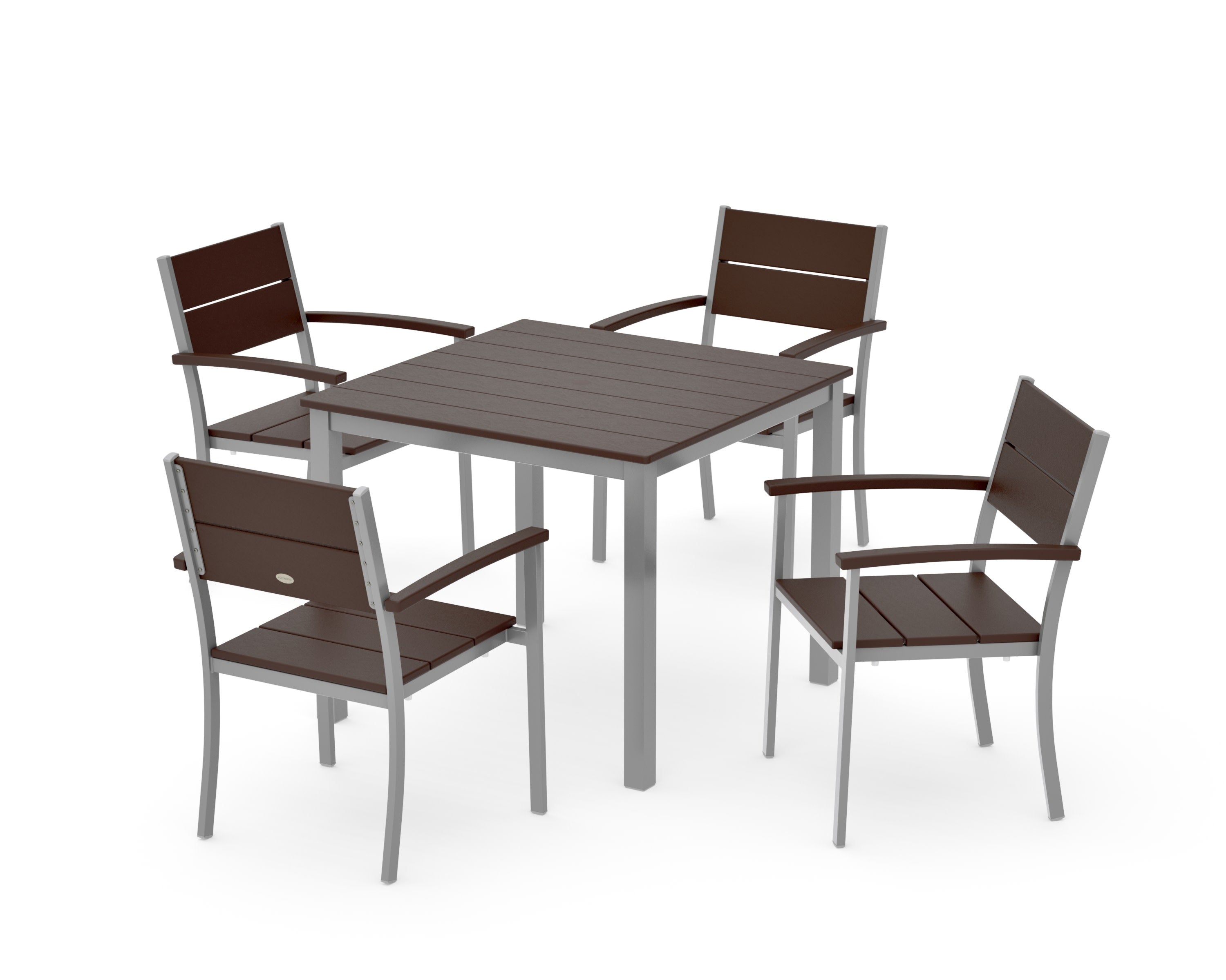 Main Street 5-Piece Dining Set in Silver / Mahogany