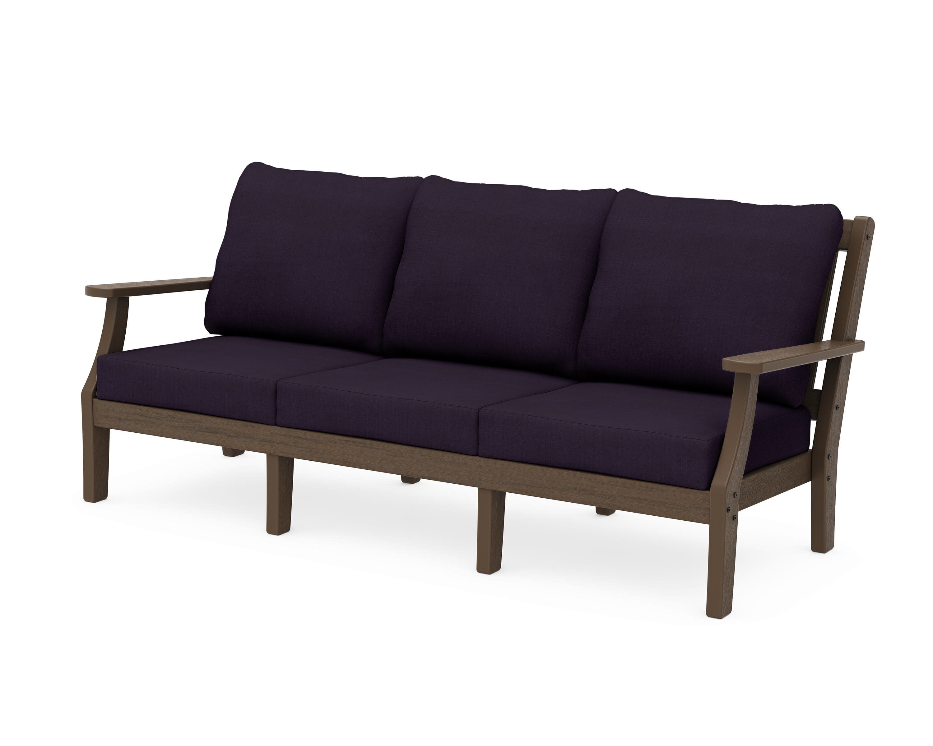 Chinoiserie Deep Seating Sofa in Kona / Navy Linen