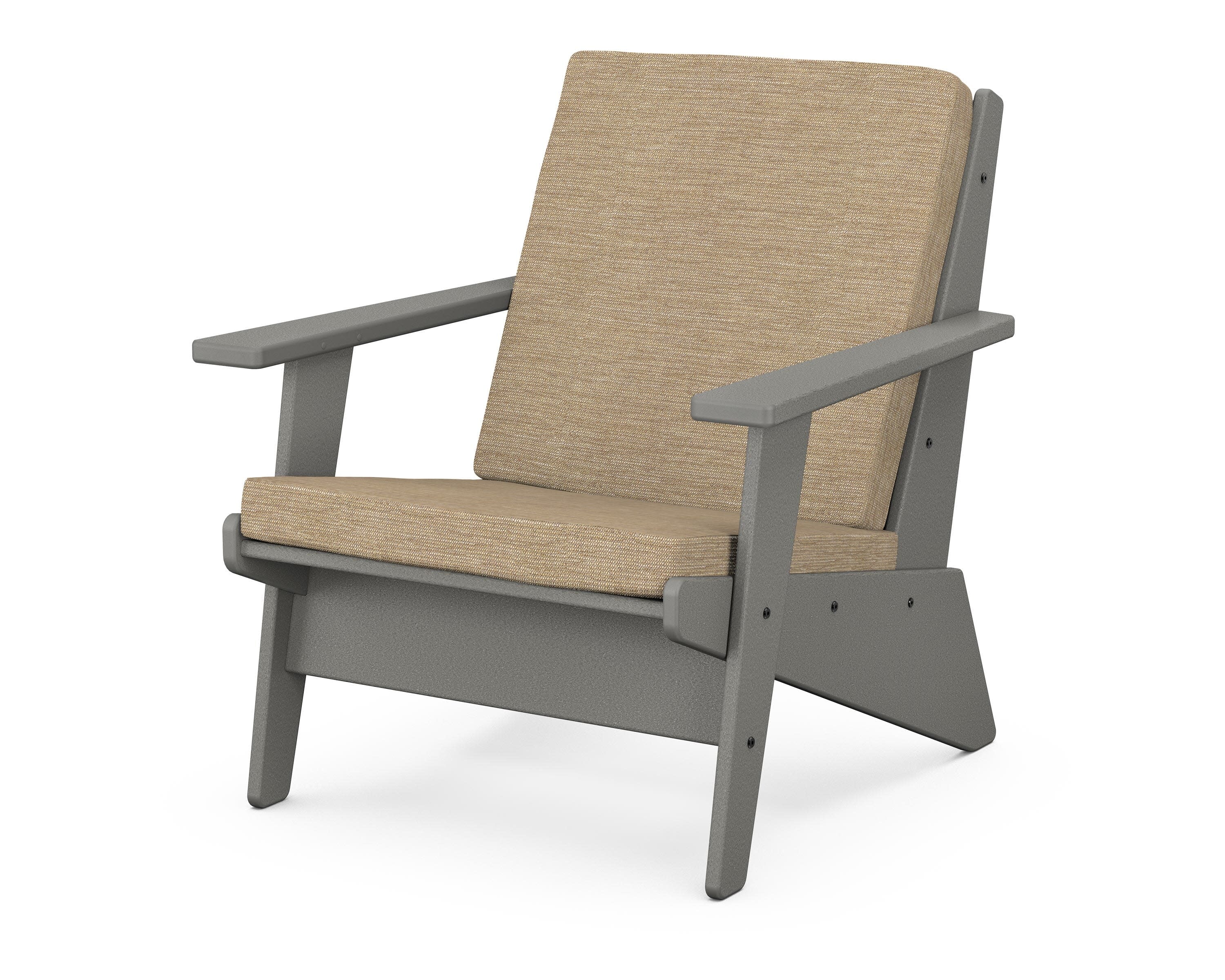 Riviera Modern Lounge Chair in Slate Grey / Charmer Desert
