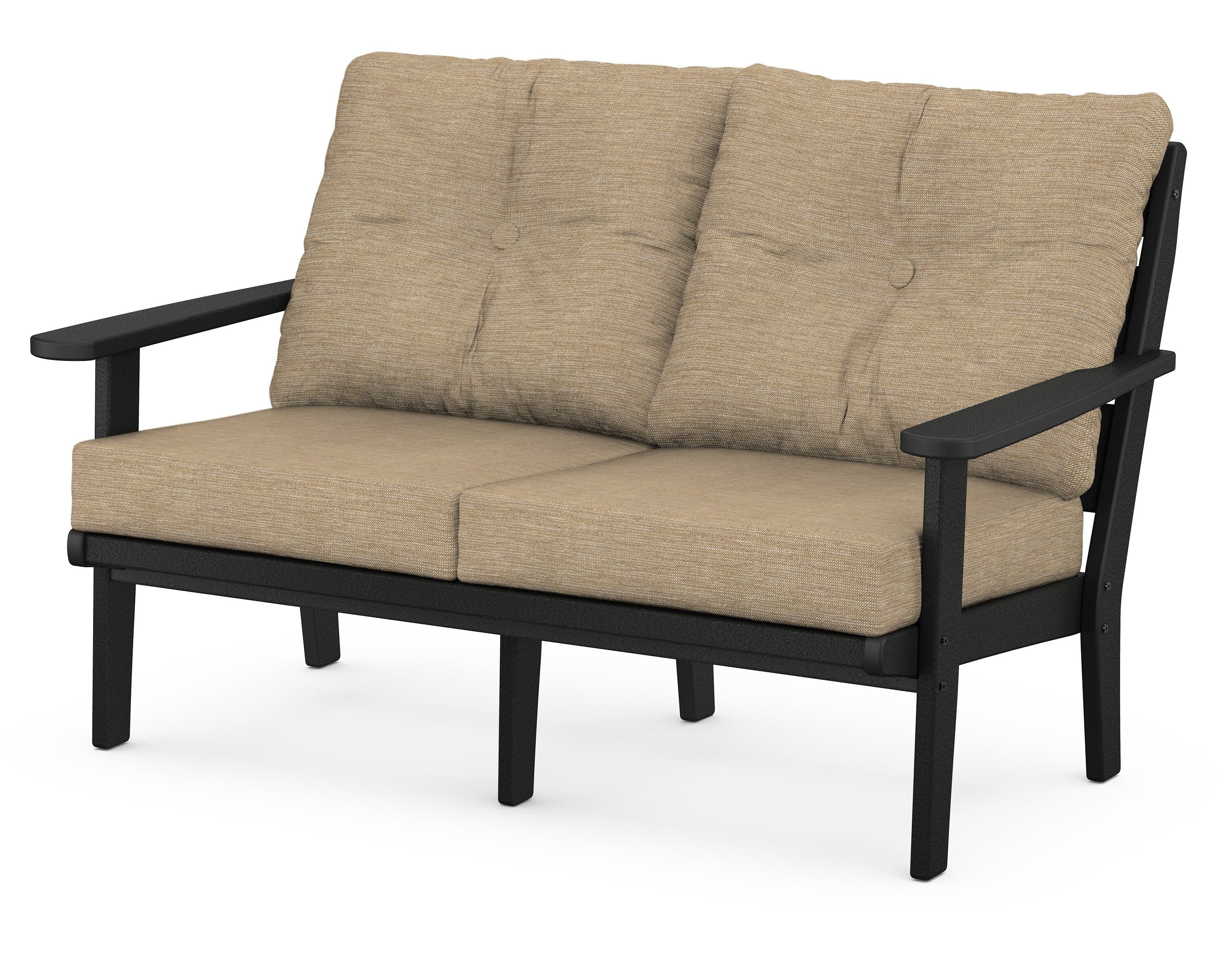 Lakeside Deep Seating Loveseat in Black / Charmer Desert