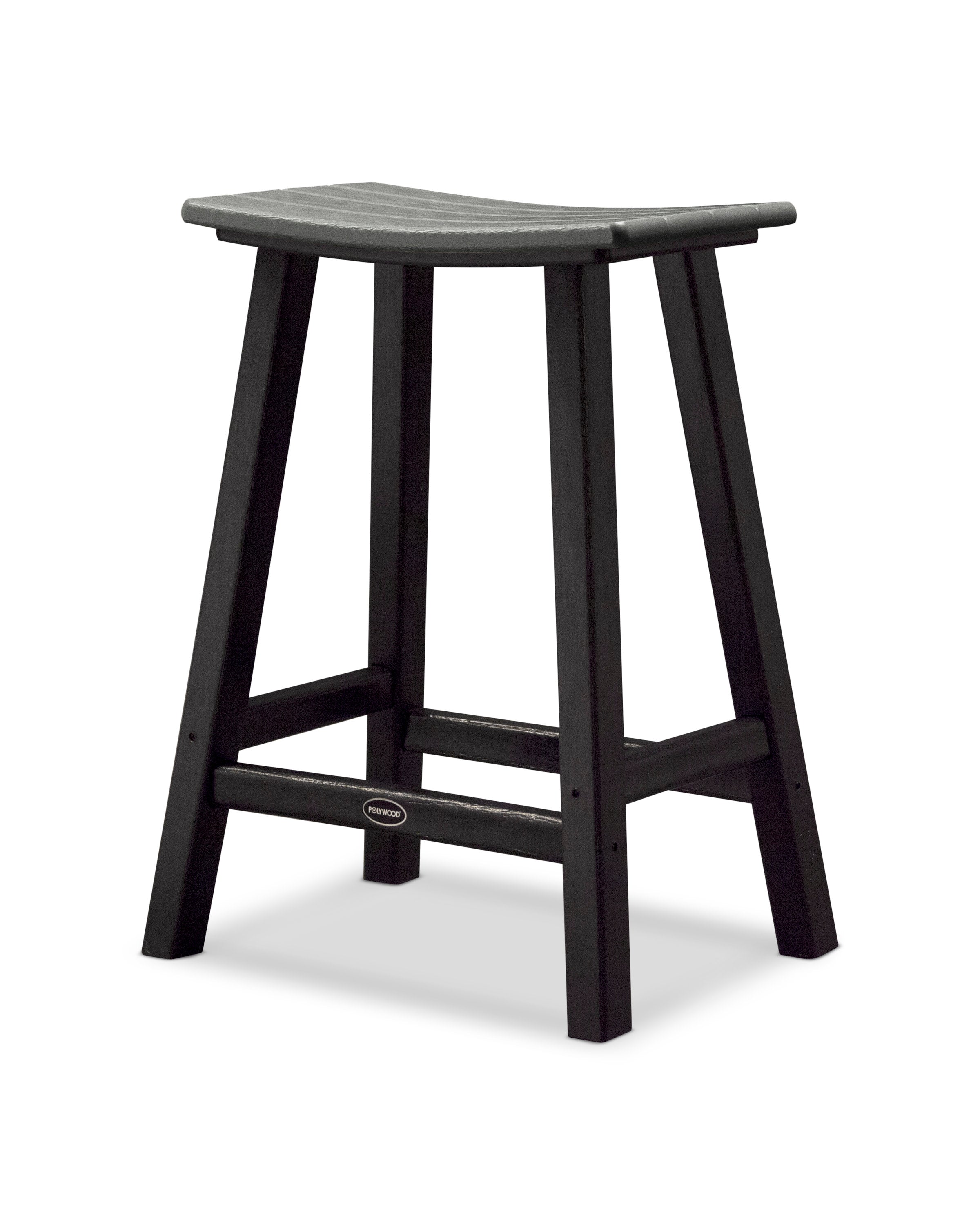 Contempo 24" Saddle Counter Stool in Black / Slate Grey