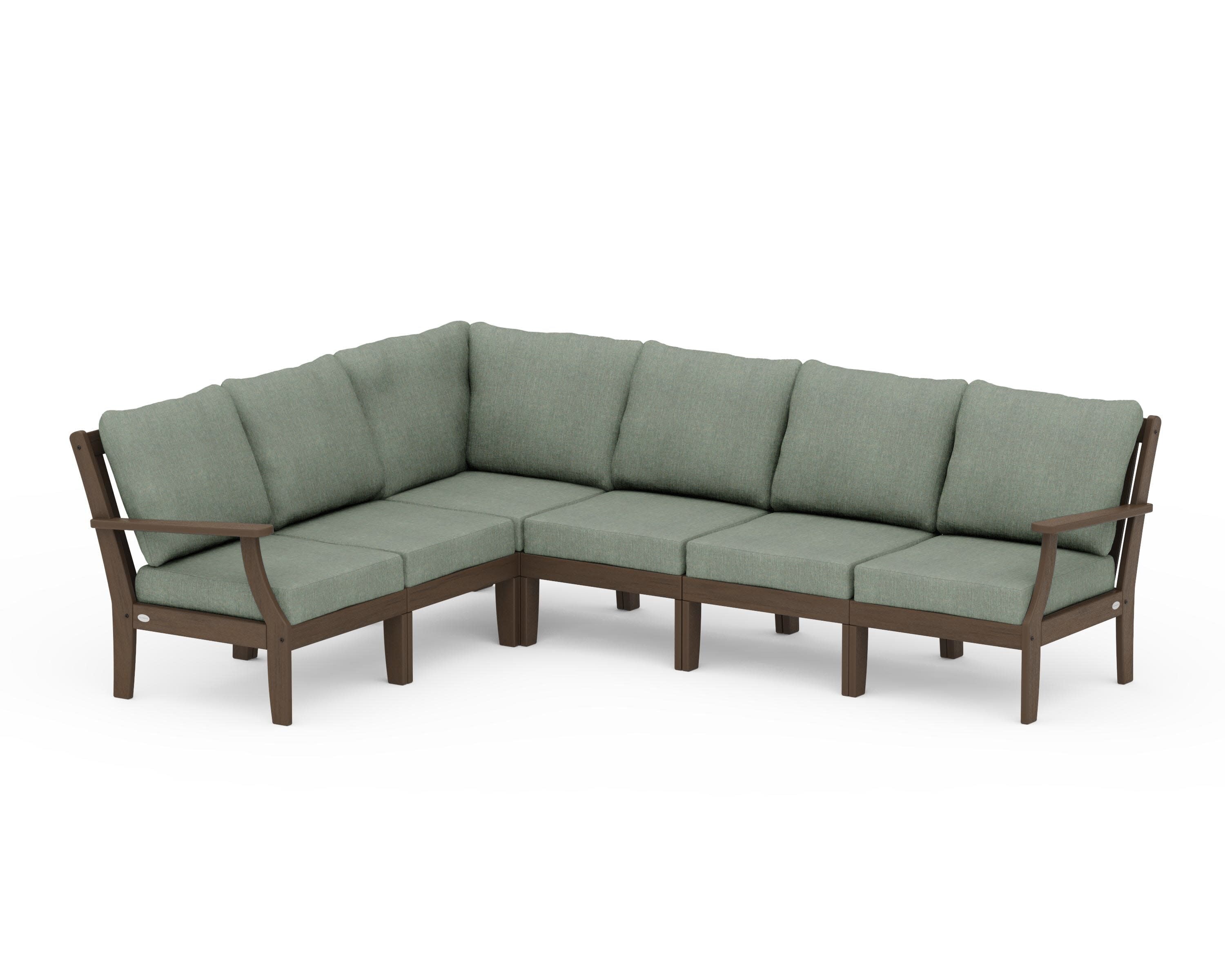 Braxton Modular 6-Piece Deep Seating Set in Kona / Cast Sage