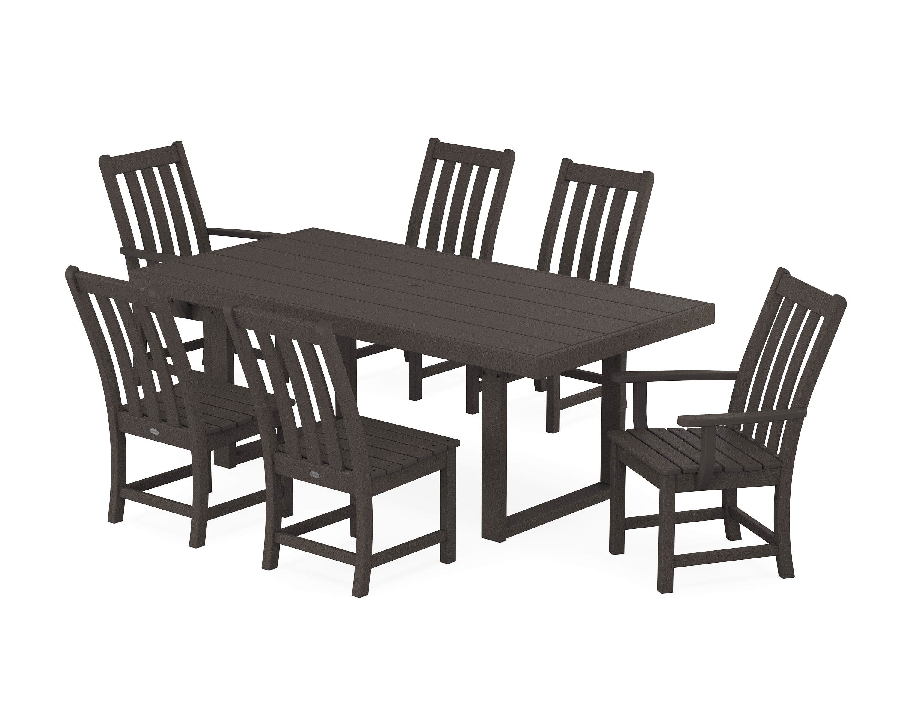 Vineyard 7-Piece Dining Set in Vintage Coffee