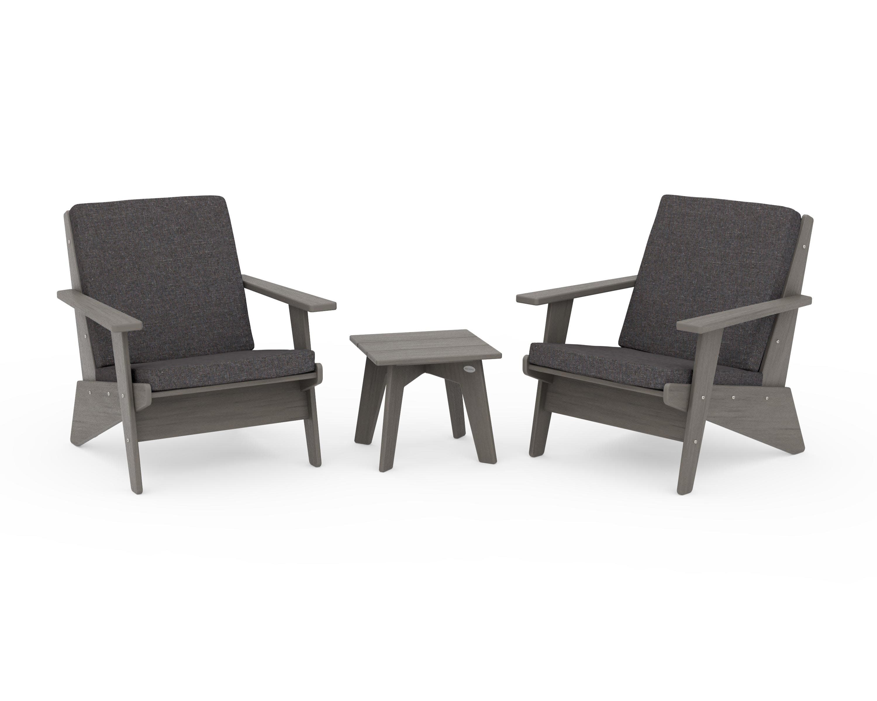 Riviera Modern Lounge 3-Piece Set in Driftwood / Ash Charcoal