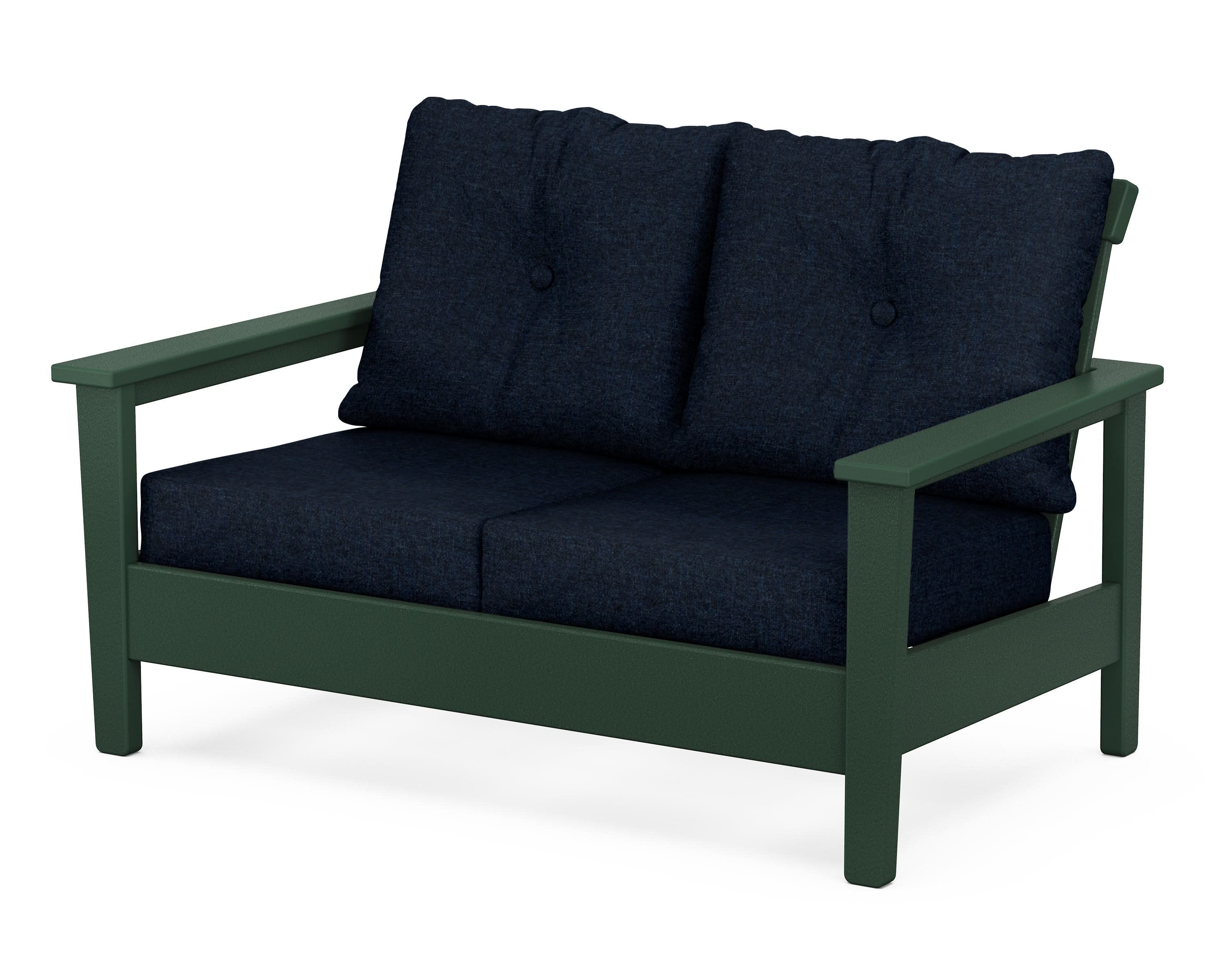 Prescott Deep Seating Loveseat in Green / Marine Indigo