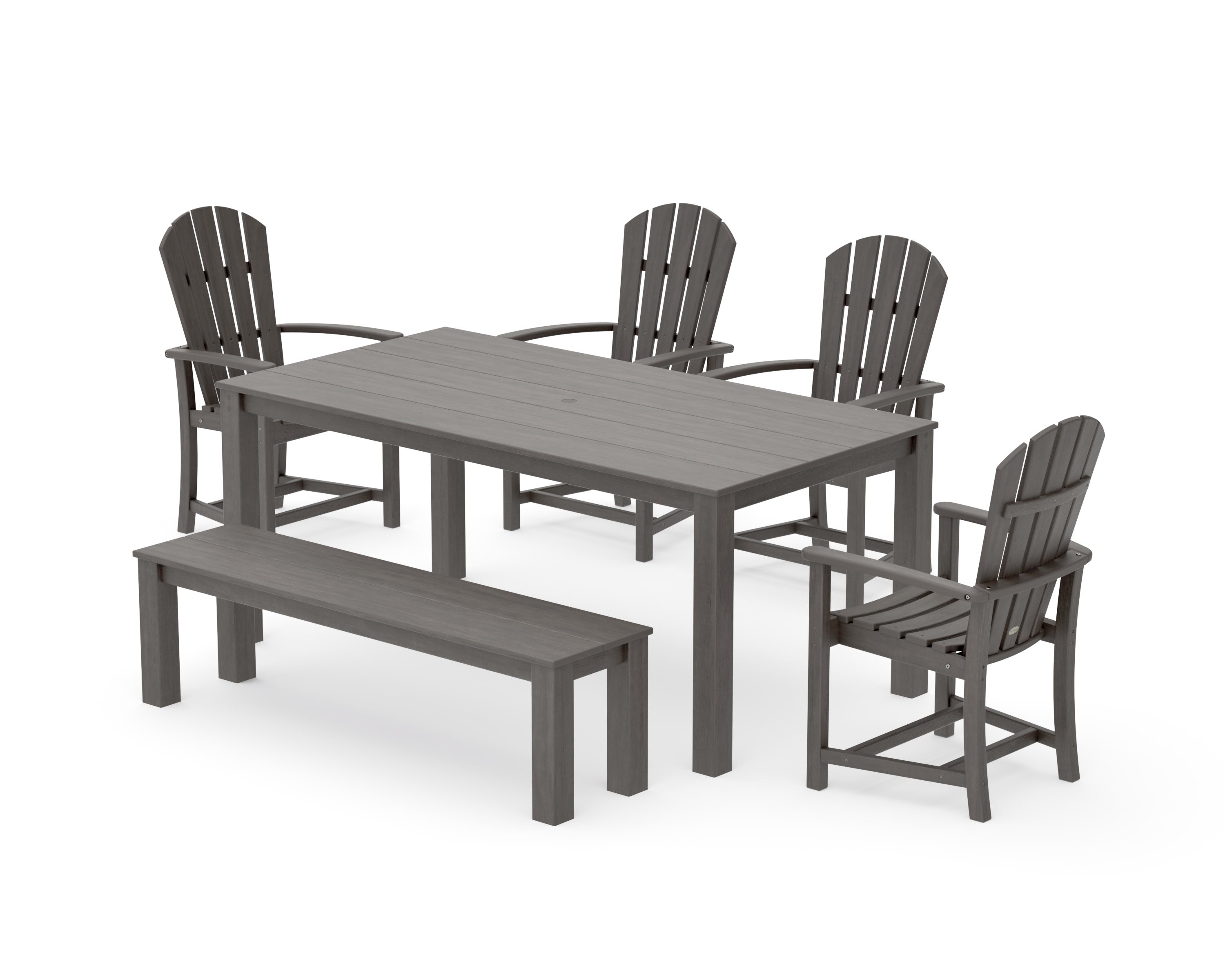 Palm Coast 6-Piece Parsons Dining Set with Bench in Driftwood