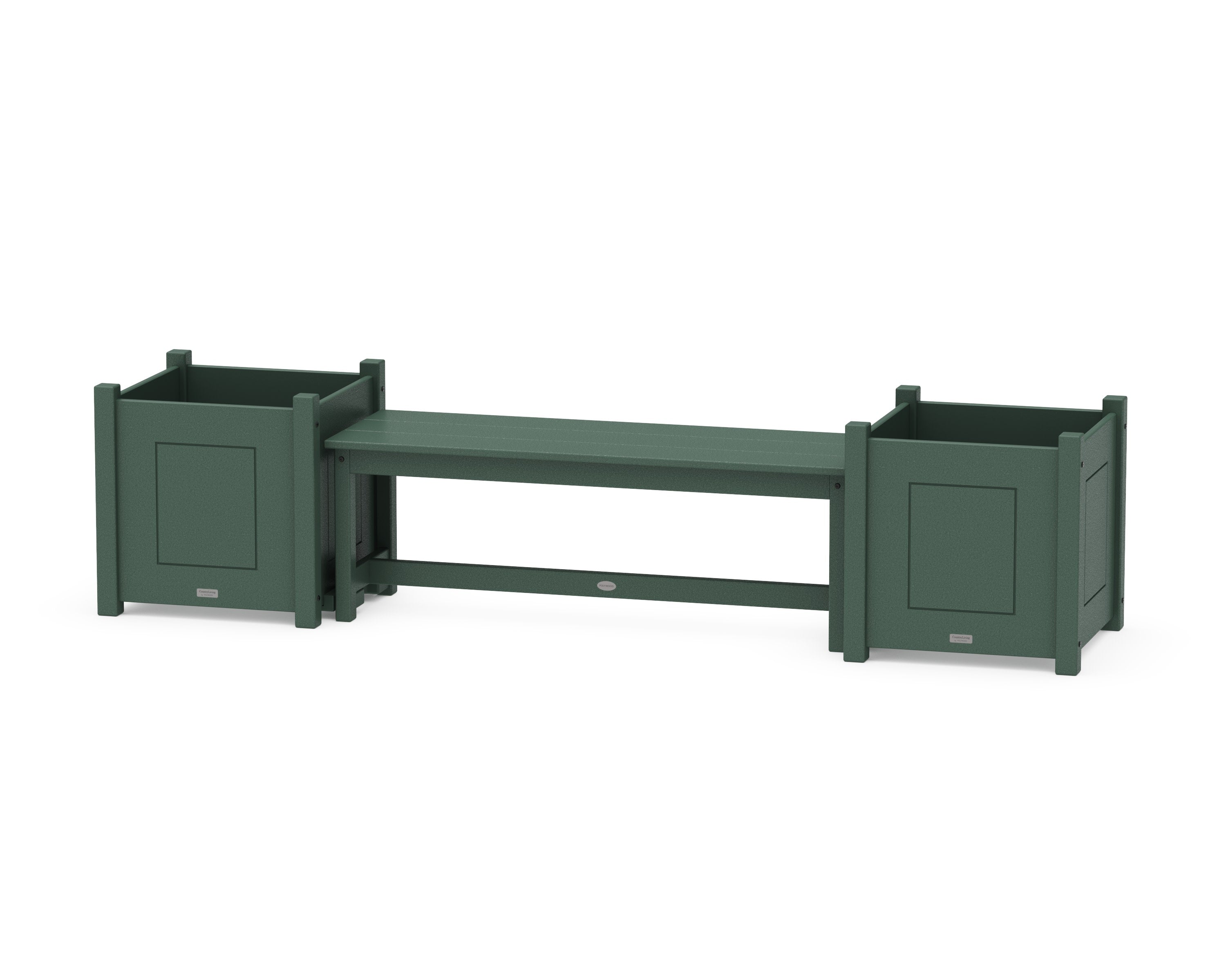 48" Country Living Straight Planter Bench Set - Large in Green
