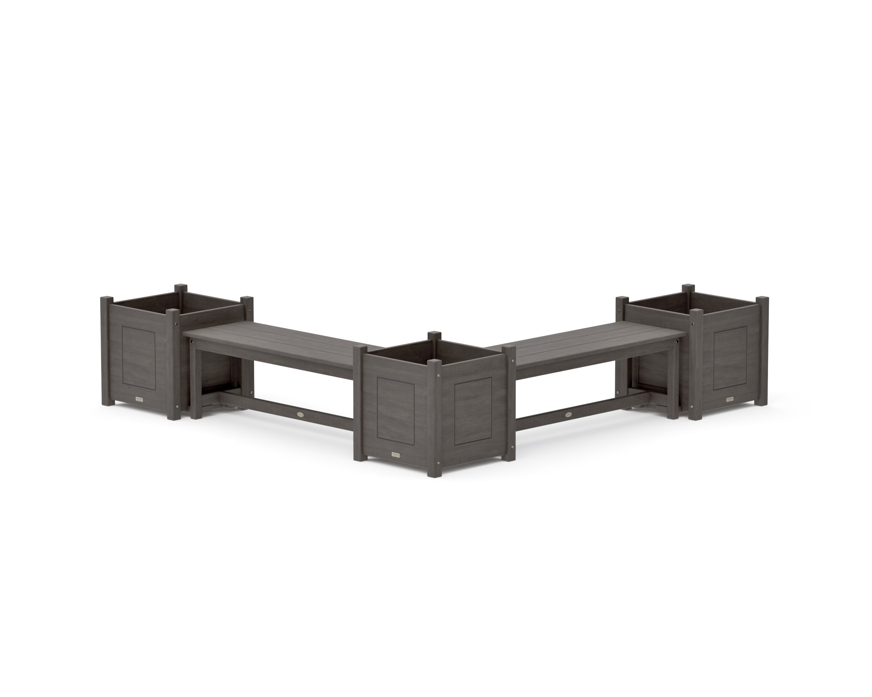 48" Country Living L- Shaped Planter Bench Corner Set - Large in Driftwood