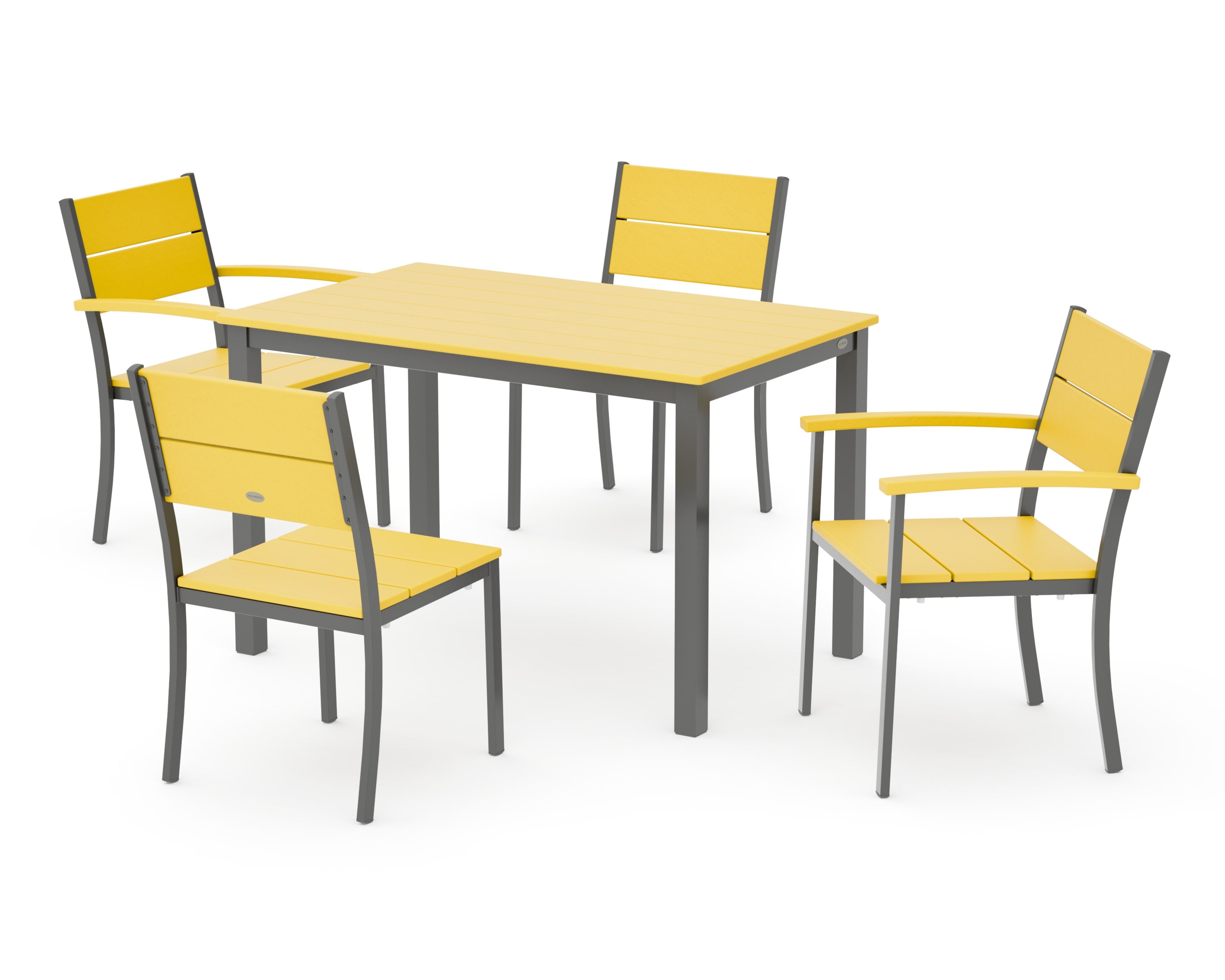 Main Street 5-Piece Dining Set in Charcoal / Lemon