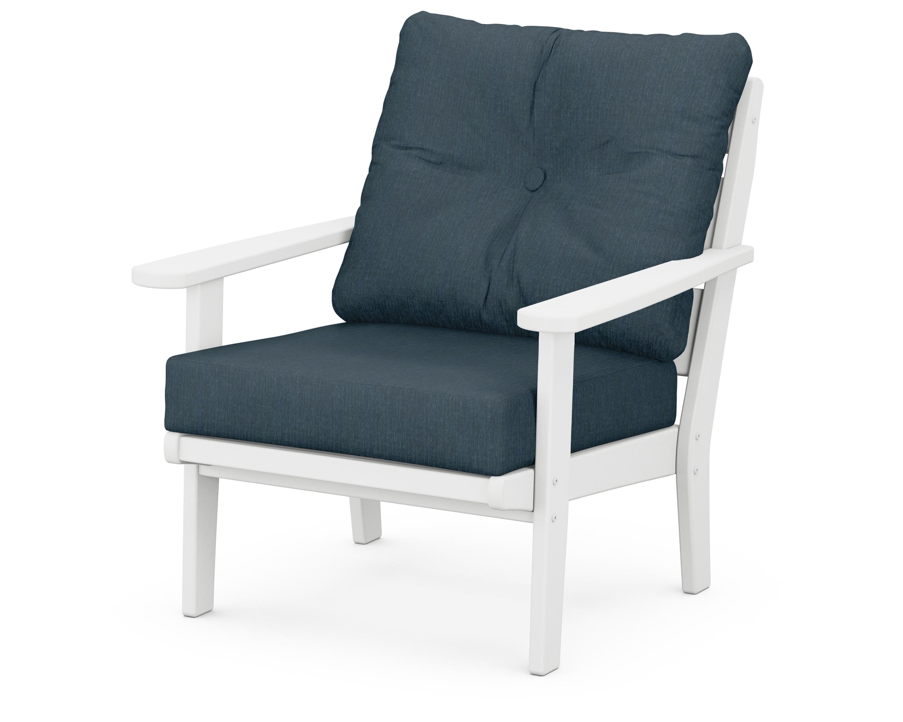 Lakeside Deep Seating Chair in White / Platform Indigo